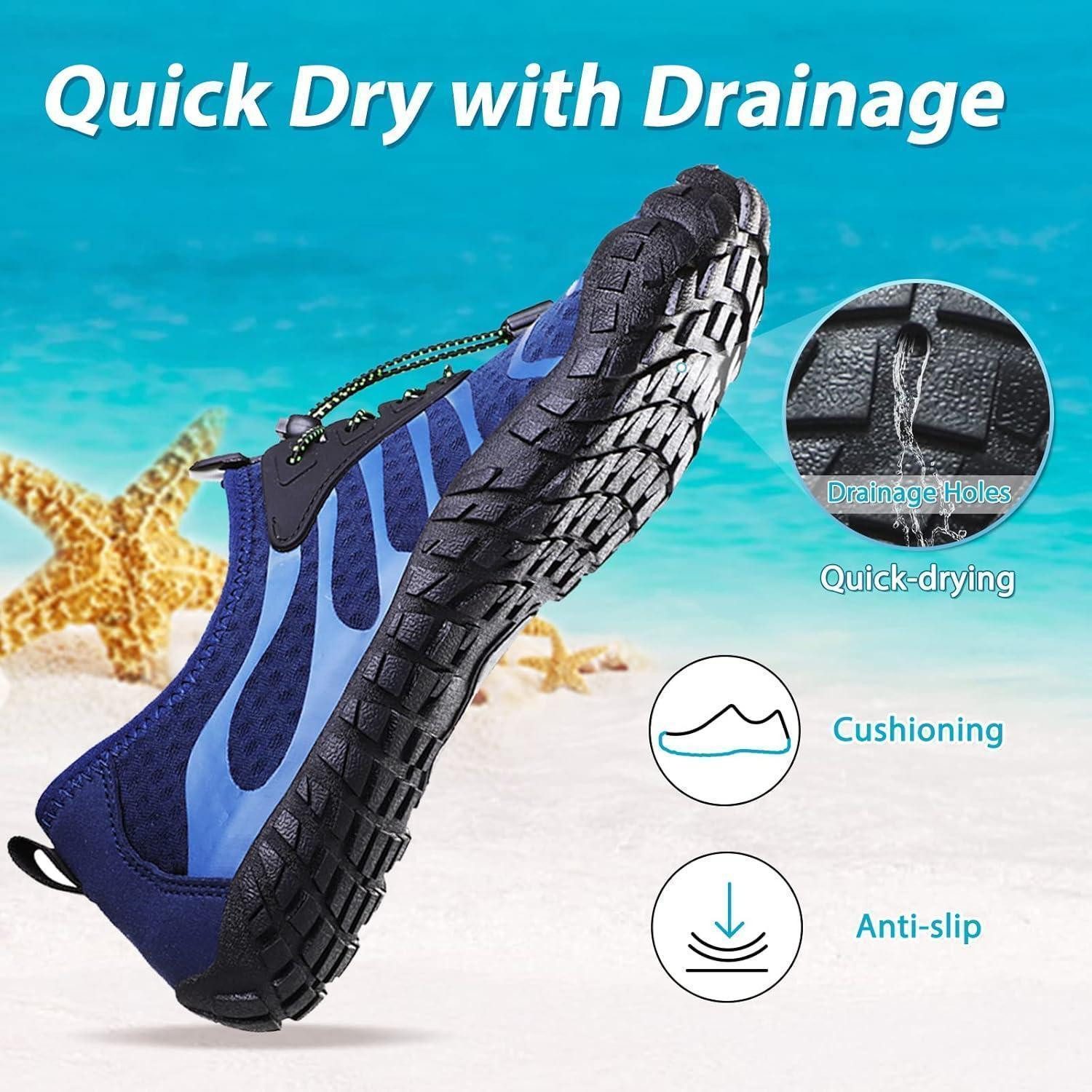LuxusKollektion Wasserschuhe Strandschuhe Badeschuhe Unisex Drainagelöcher 41 EU Blau Wasserschuh