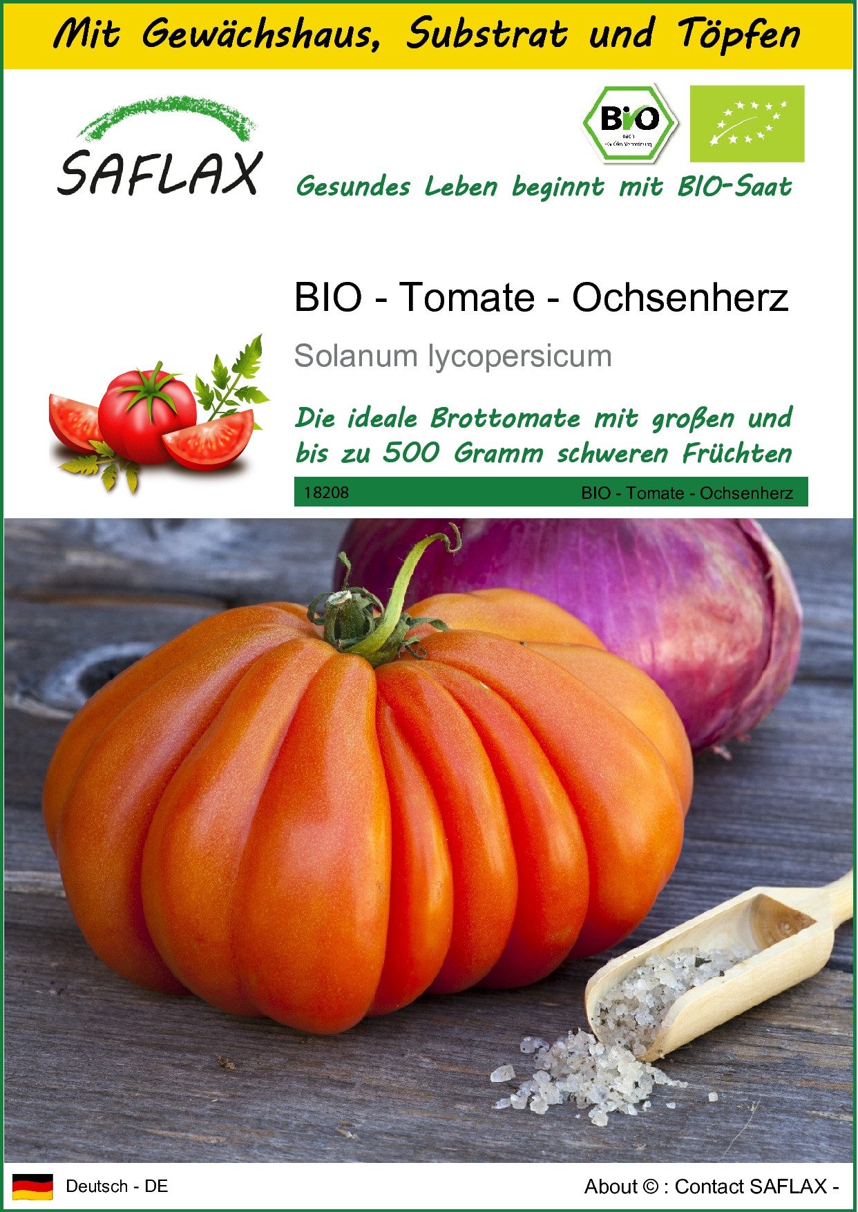 Gemüsesamen SAFLAX - Anzuchtset - BIO - Tomate - Ochsenherz