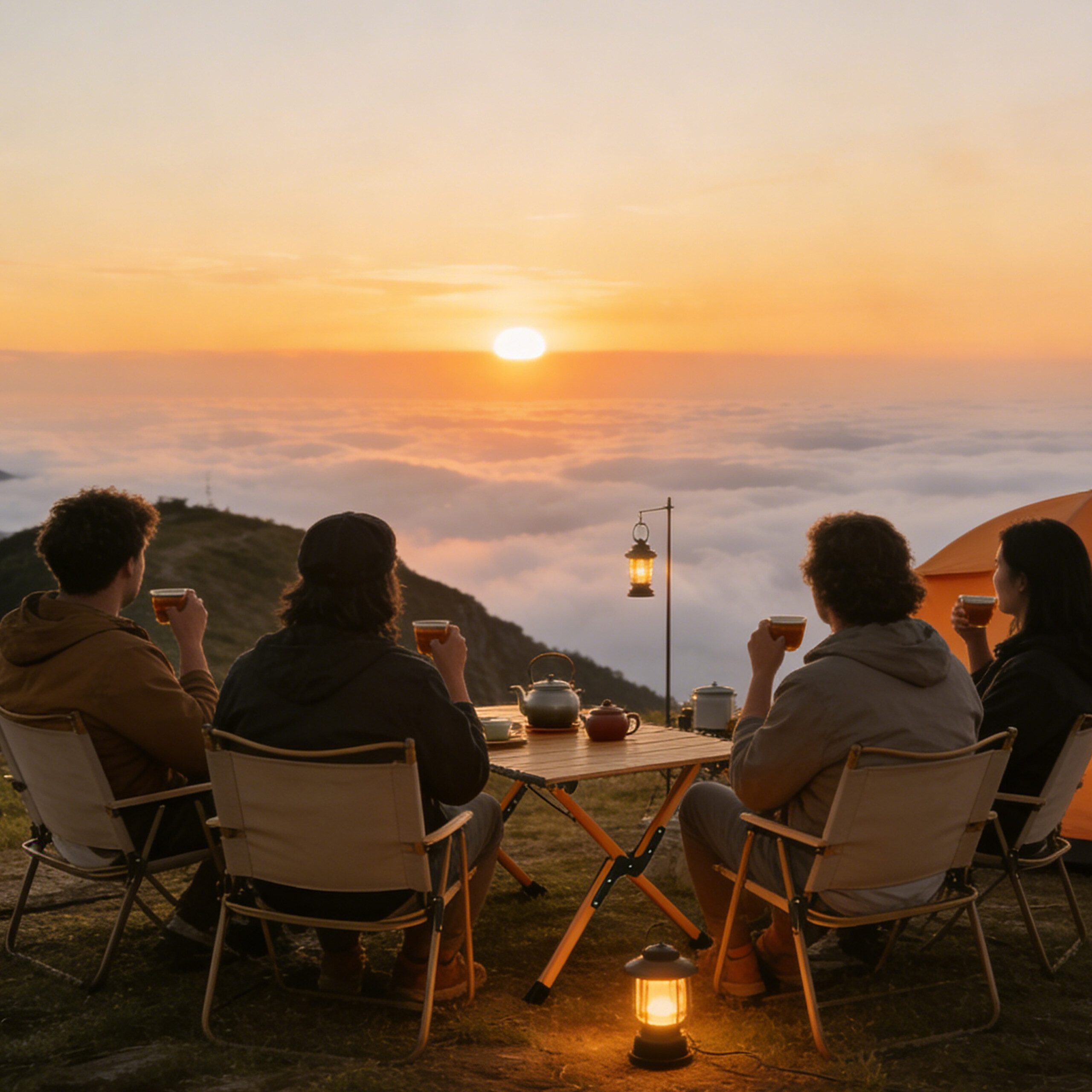 relaxdays Campingtisch klappbar, Holzoptik, 90x60 cm