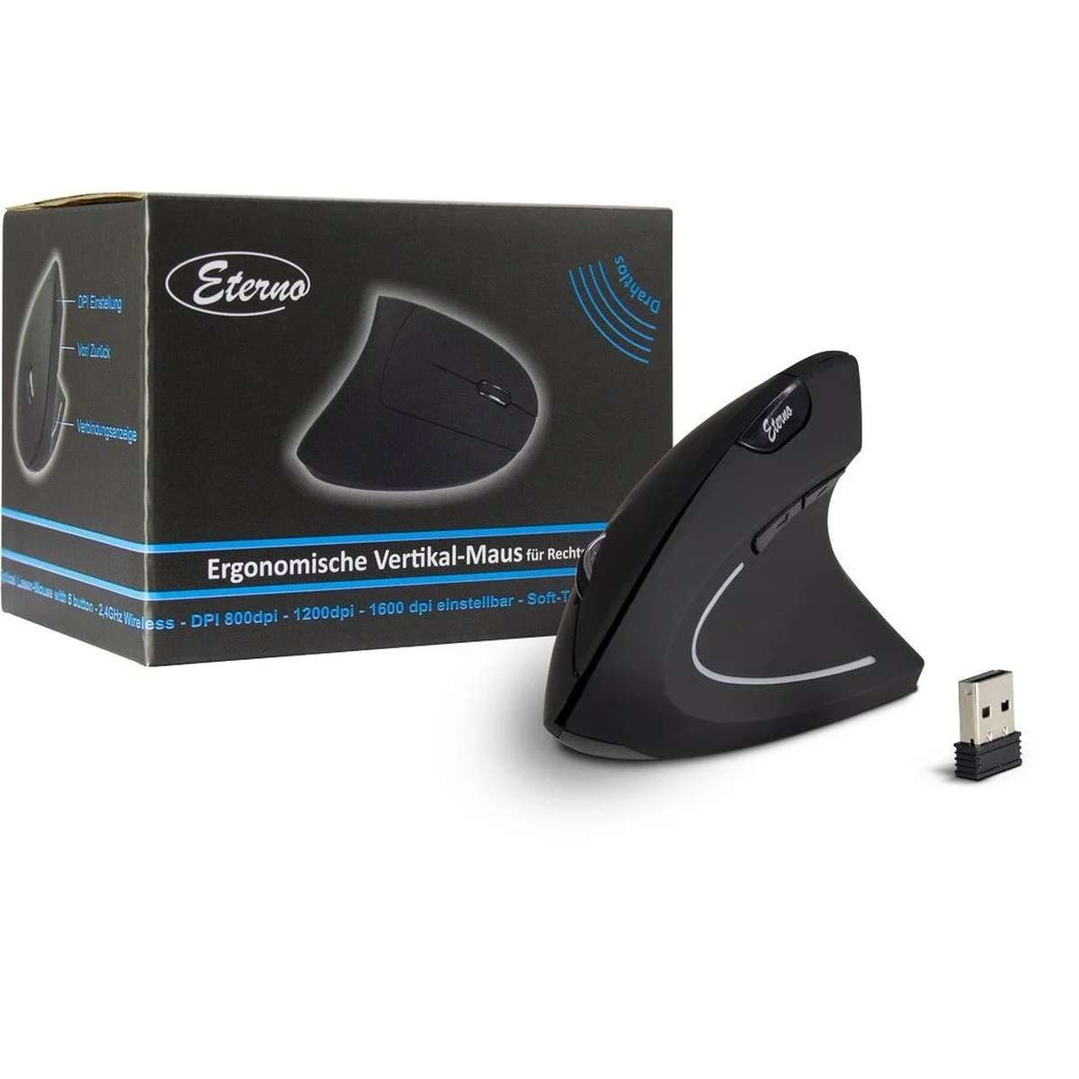 Inter-Tech Inter-Tech KM-206R Maus Büro Beidhändig RF Wireless Optisch 1600 DPI Maus