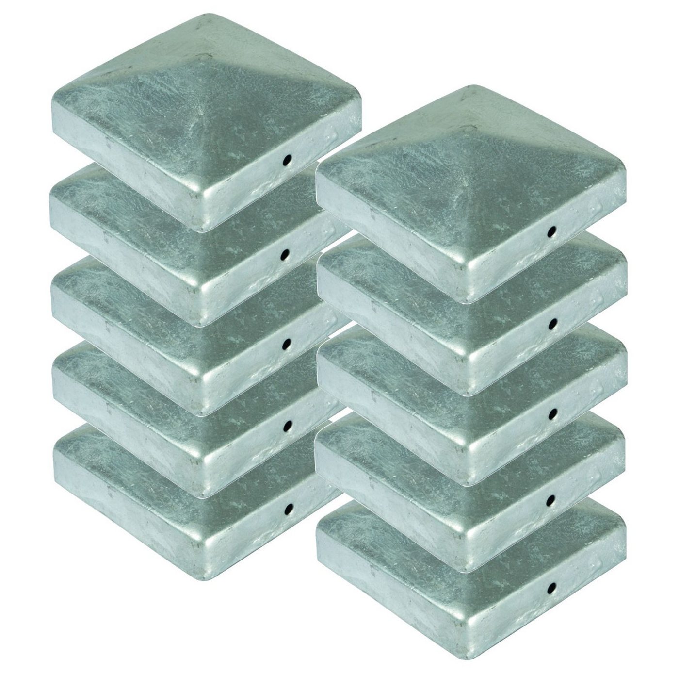BURI Pfostenkappe 10x Pfostenkappe Pyramide 91x91 mm Zaunkappe Zierkappe Pfahl Kappe feu (10 St)