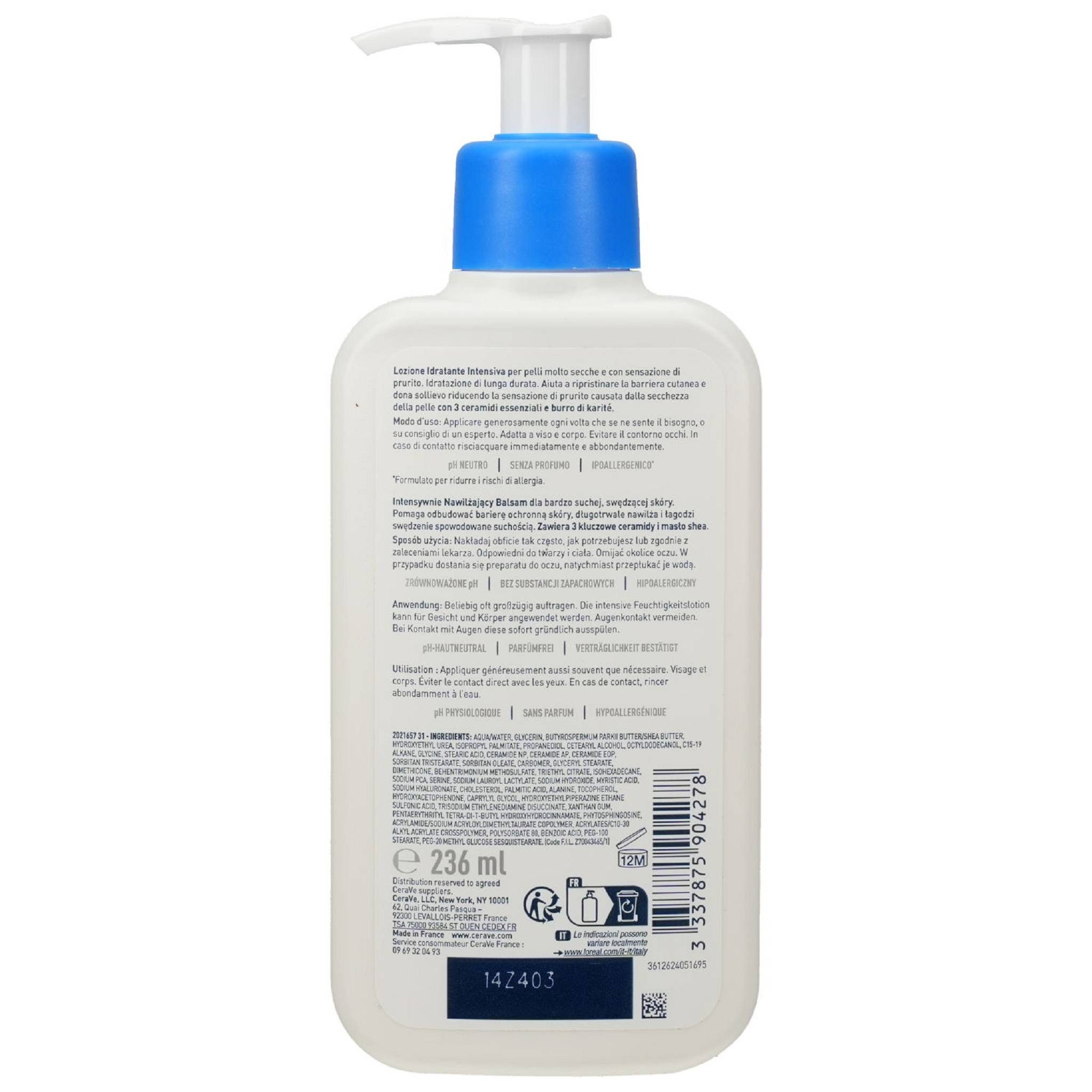 CeraVe Feuchtigkeitscreme Intensive Feuchtigkeitslotion 236ml PZN 19557900 – Bild 2 von 2