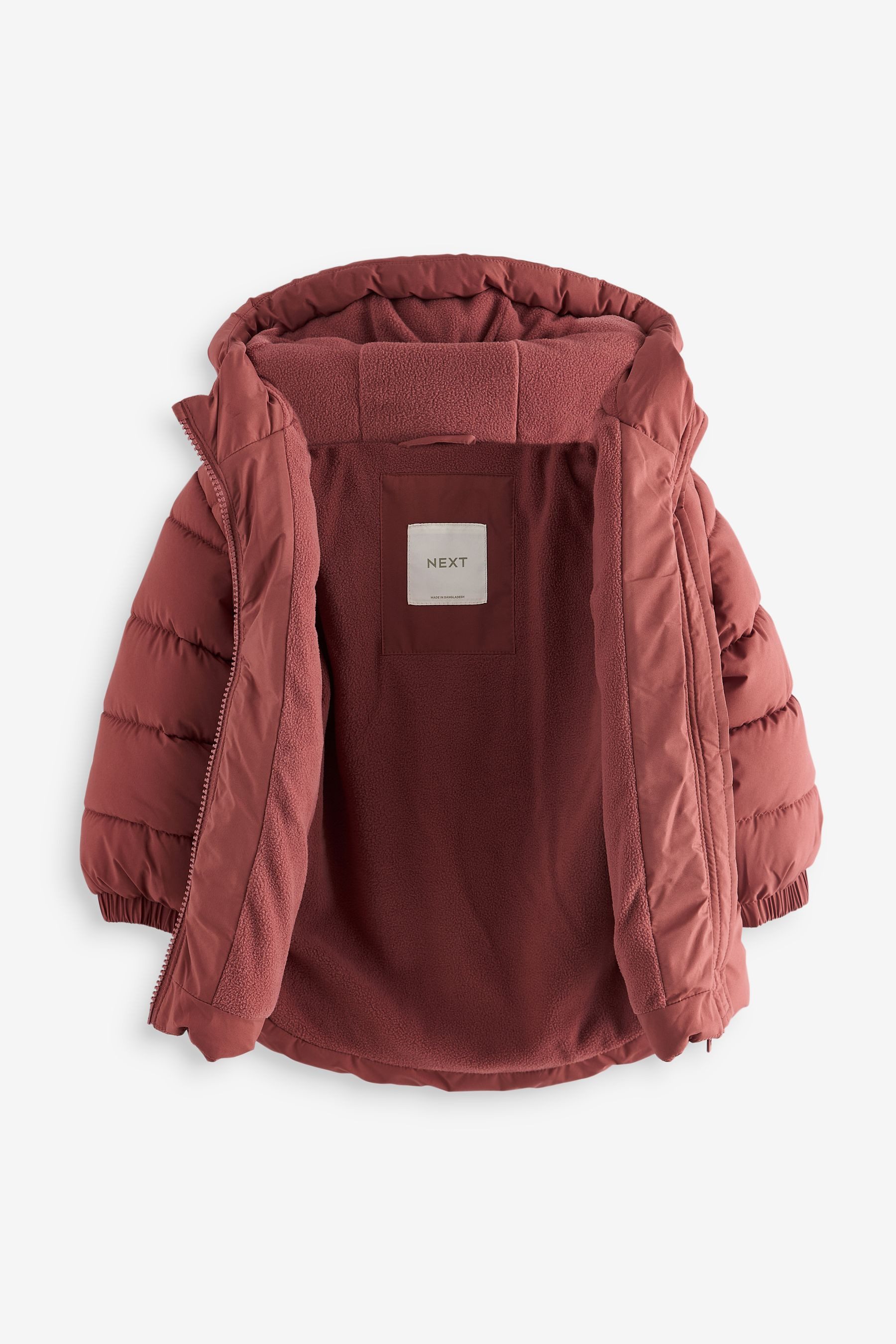 Next Steppmantel Wasserabweisender Kapuzenmantel mit Fleecefutter (1-tlg)