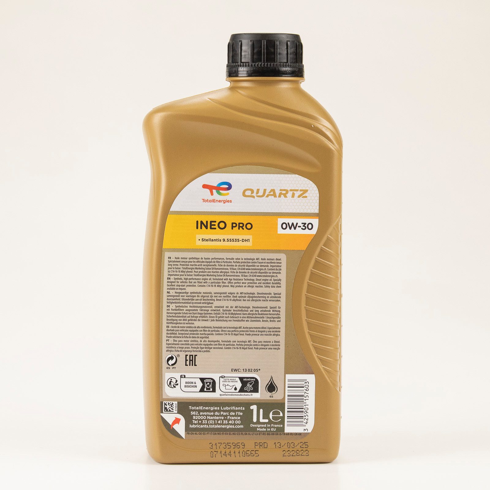TotalEnergies Motoröl Total Quartz Ineo PRO 0W-30 Motoröl 1L Stellantis FPW9.55535-DH1