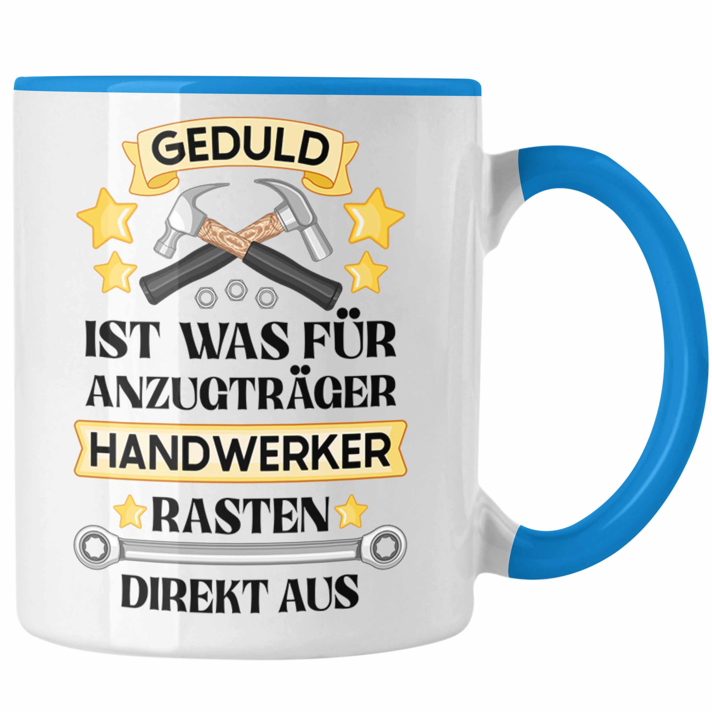 Trendation Tasse Trendation - Handwerker Tasse mit Spruch Geschenke für Handwerk Kaffeebecher KFZ Mechaniker Mechatroniker Blau