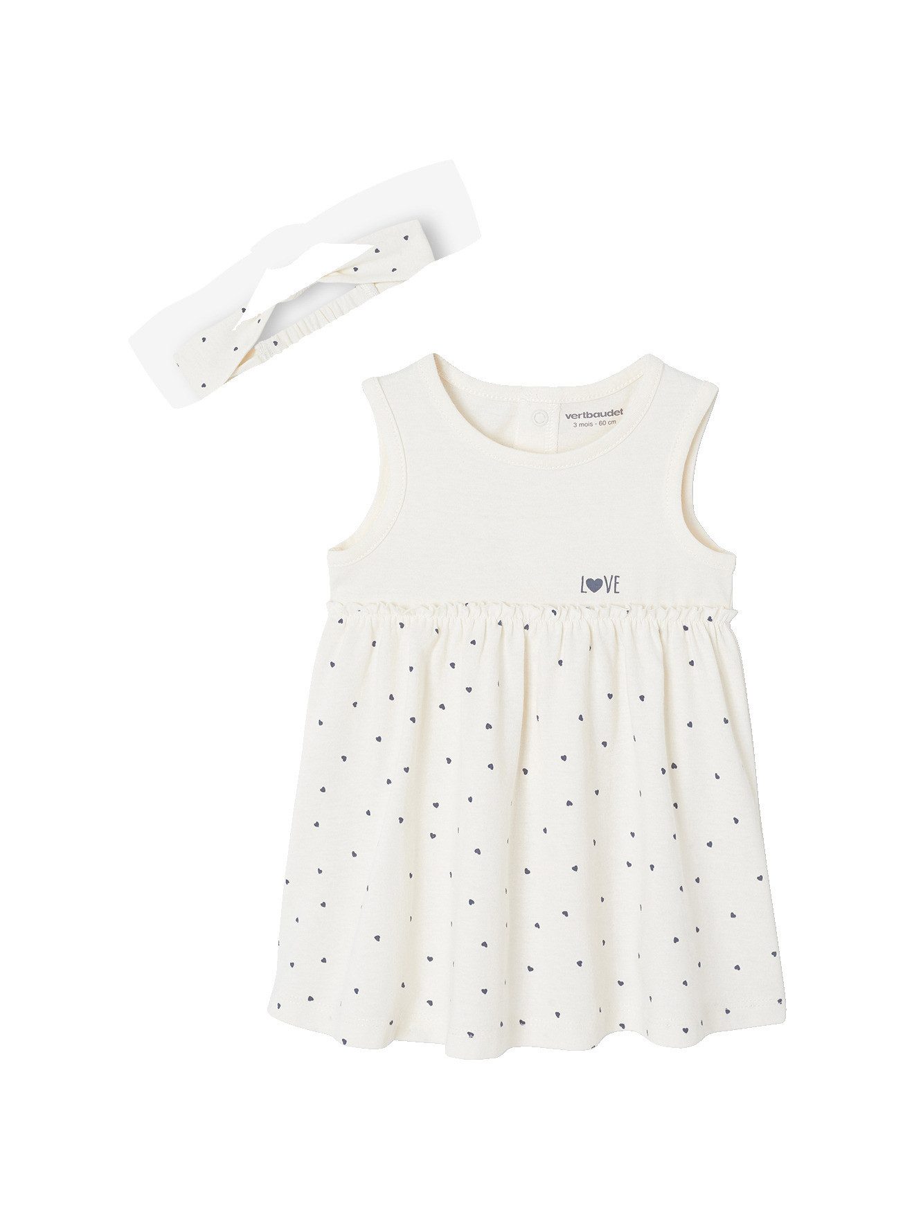 vertbaudet Minikleid Kleid mit Haarband für Mädchen Baby