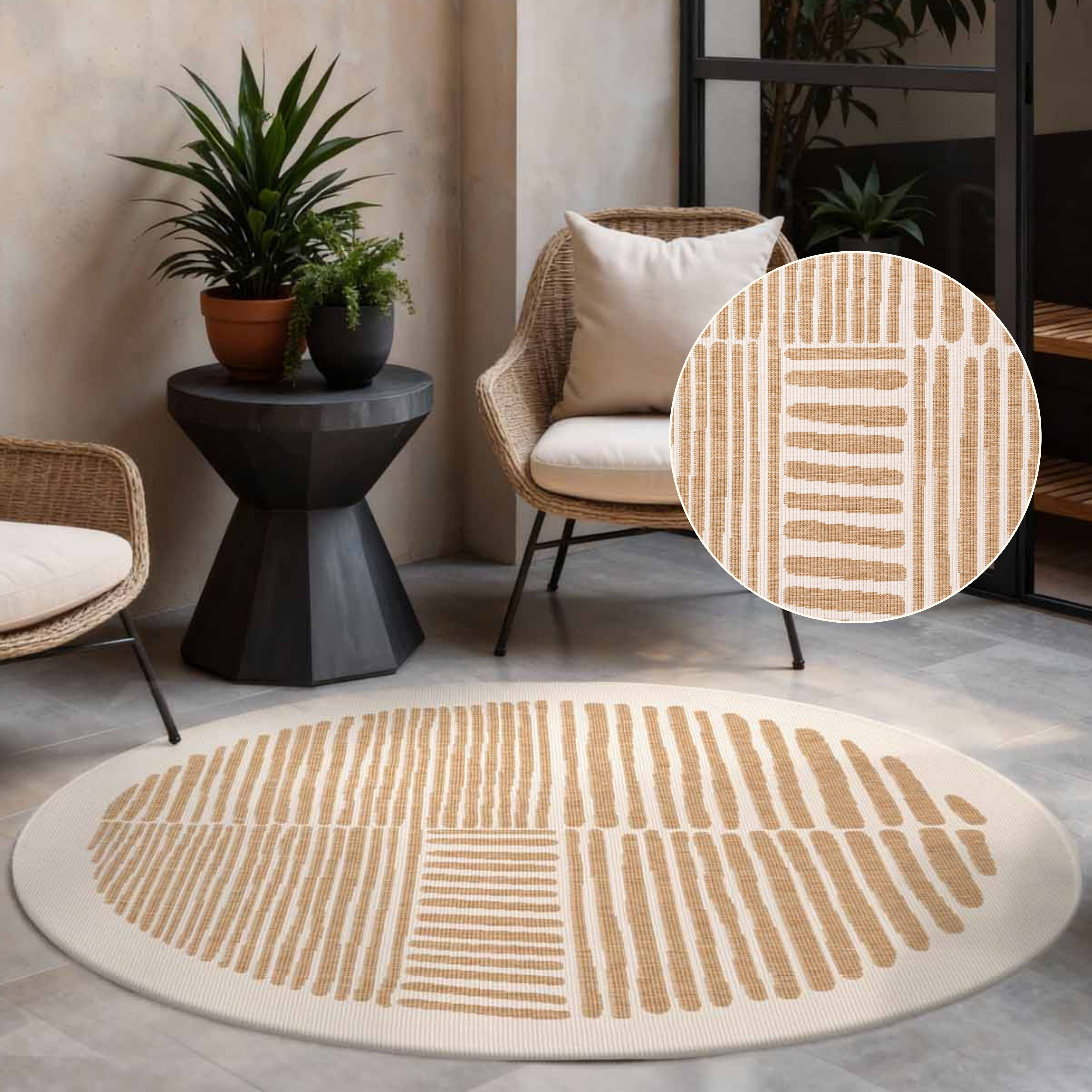 Ted Baker Teppich Bounds, Wendeteppich, rund, Höhe: 8 mm, Designteppich, Wetterfest, Pflegeleicht, Modern, Wohnzimmer, Terrasse