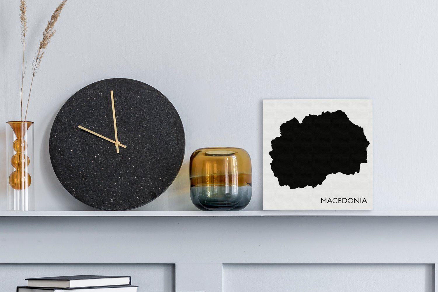 (1 Bilder Nordmazedonien, Leinwand Schlafzimmer Schwarz-Weiß-Abbildung von St), Wohnzimmer Leinwandbild für OneMillionCanvasses®