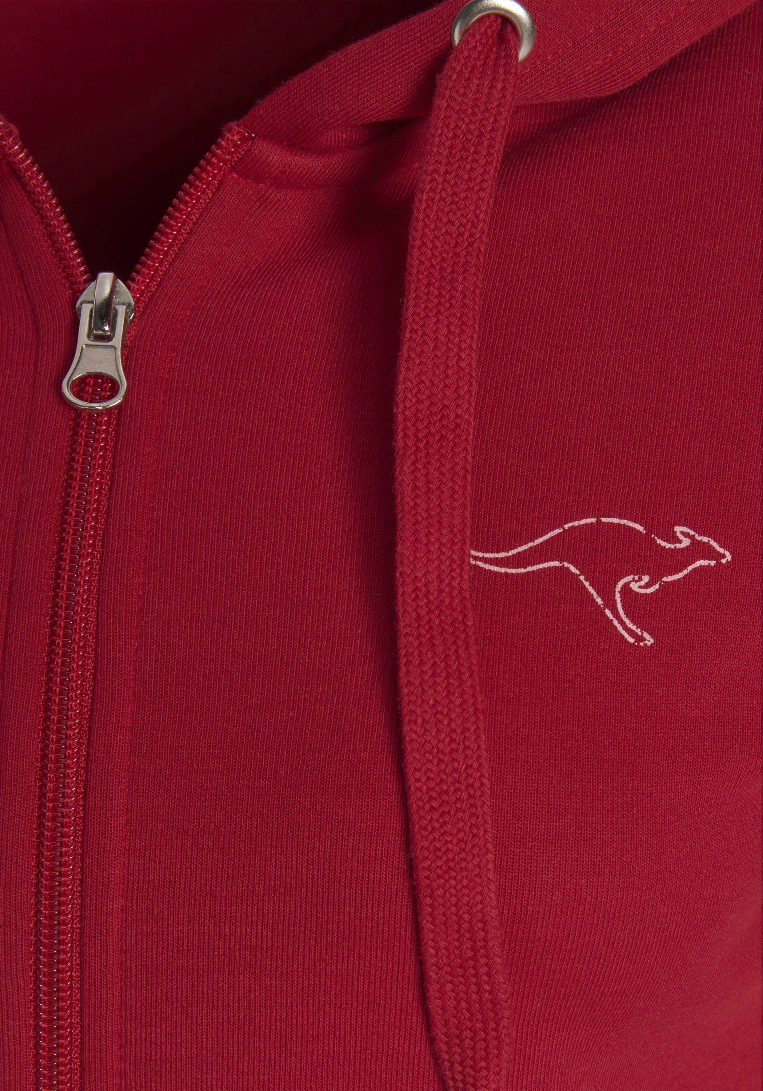 KangaROOS Sweatjacke mit großem dem auf Rücken, Loungeanzug Logodruck rot