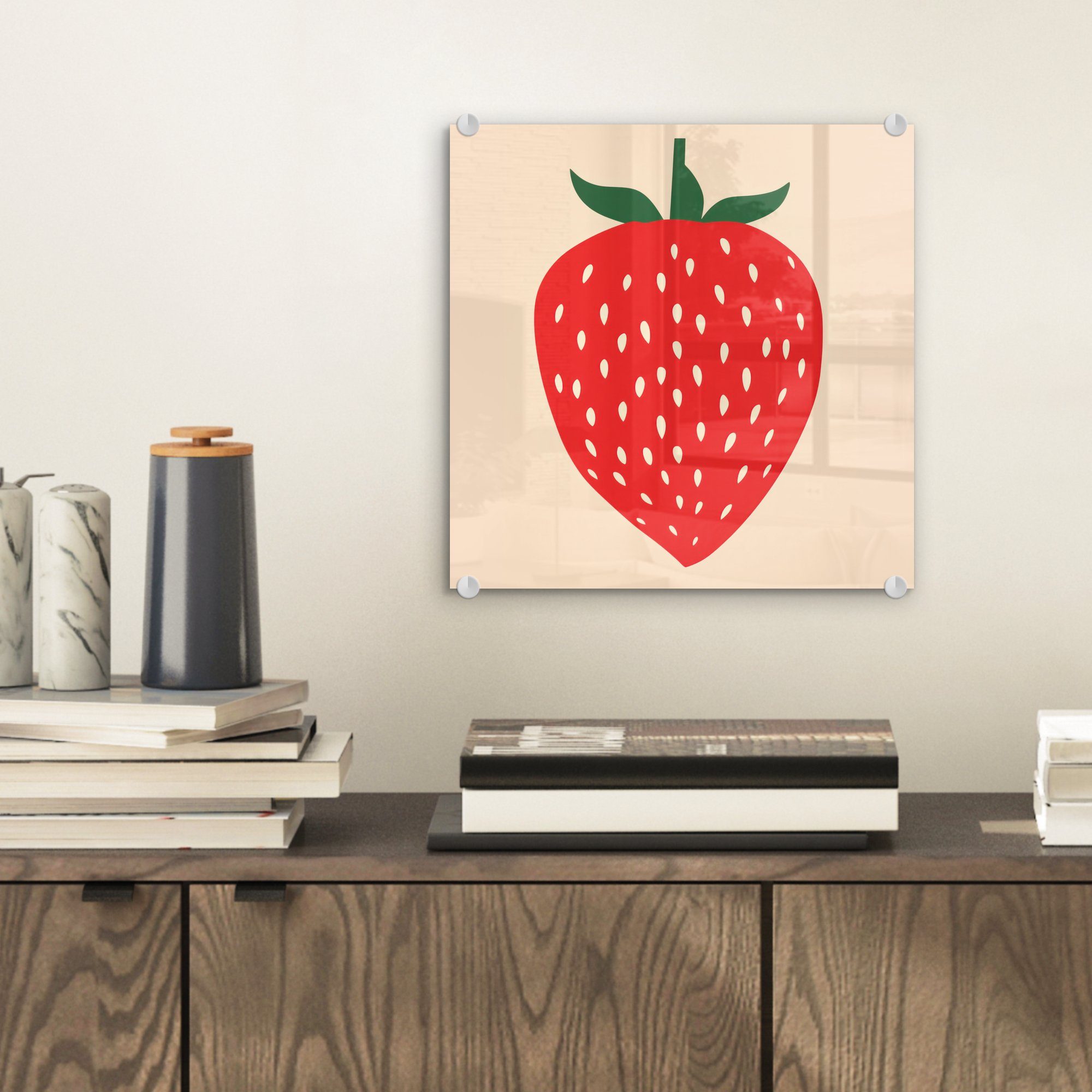 MuchoWow Acrylglasbild Erdbeere - Rot - günstig online kaufen