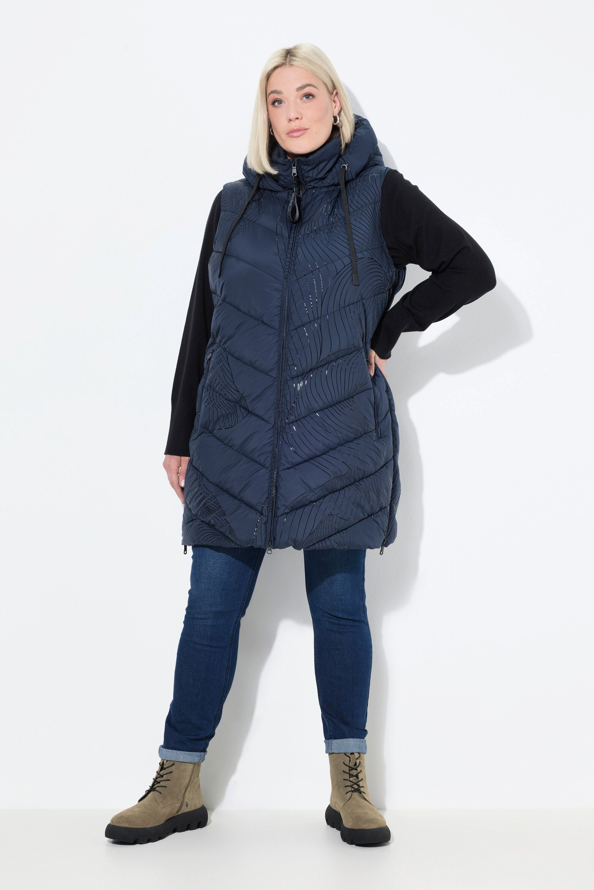 Ulla Popken Steppweste HYPRAR Long-Steppweste Kapuze günstig online kaufen