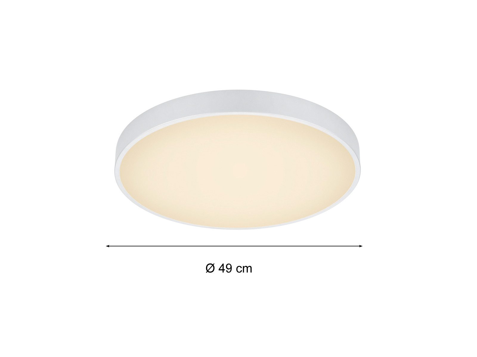 TRIO Leuchten LED Deckenleuchte hell mit 6.200 Lumen Ø 49cm, Lichttemperatur einstellbar, LED fest integriert, Warmweiß, Neutralweiß, modern, leuchtstark & flach
