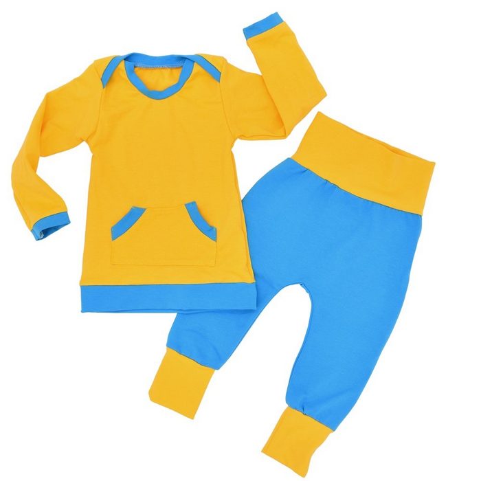 Babybogi Langarmshirt & Leggings Baby-Set 2-tlg. aus Pumphose + Oberteil Outfit senfgelb
