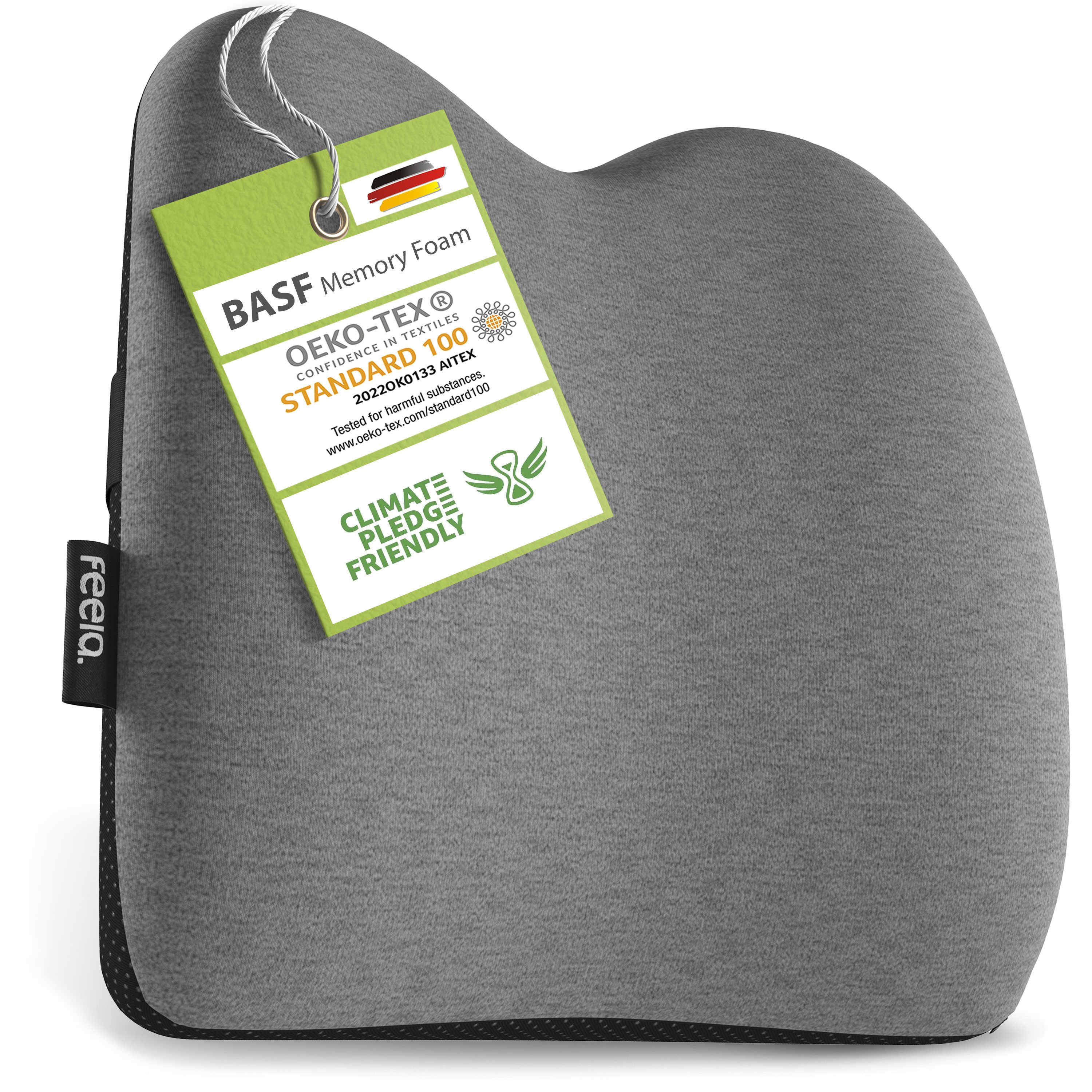 feela Подушки Ergonomisches Kissen fürs Auto – Rückenstütze für gesundes Sitzen, Mehr Komfort auf langen Fahrten – entlastet Rücken & fördert Haltung