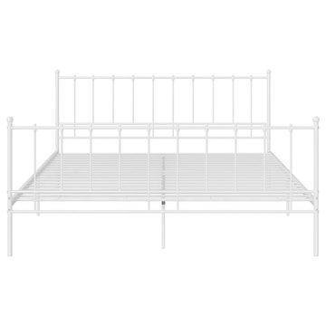 vidaXL Bett Bett Weiß Metall 140x200 cm