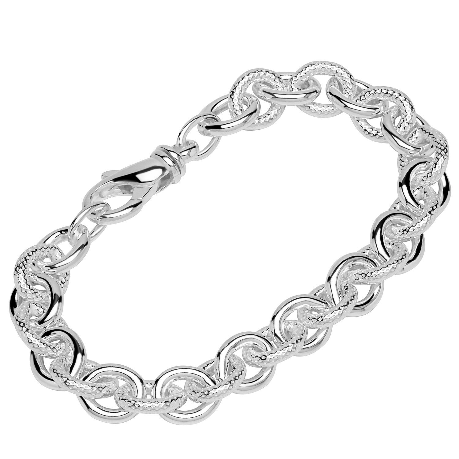 NKlaus Silberarmband Armband 925 Sterling Silber 22cm Ankerkette glatt (1 Stück), Made in Germany