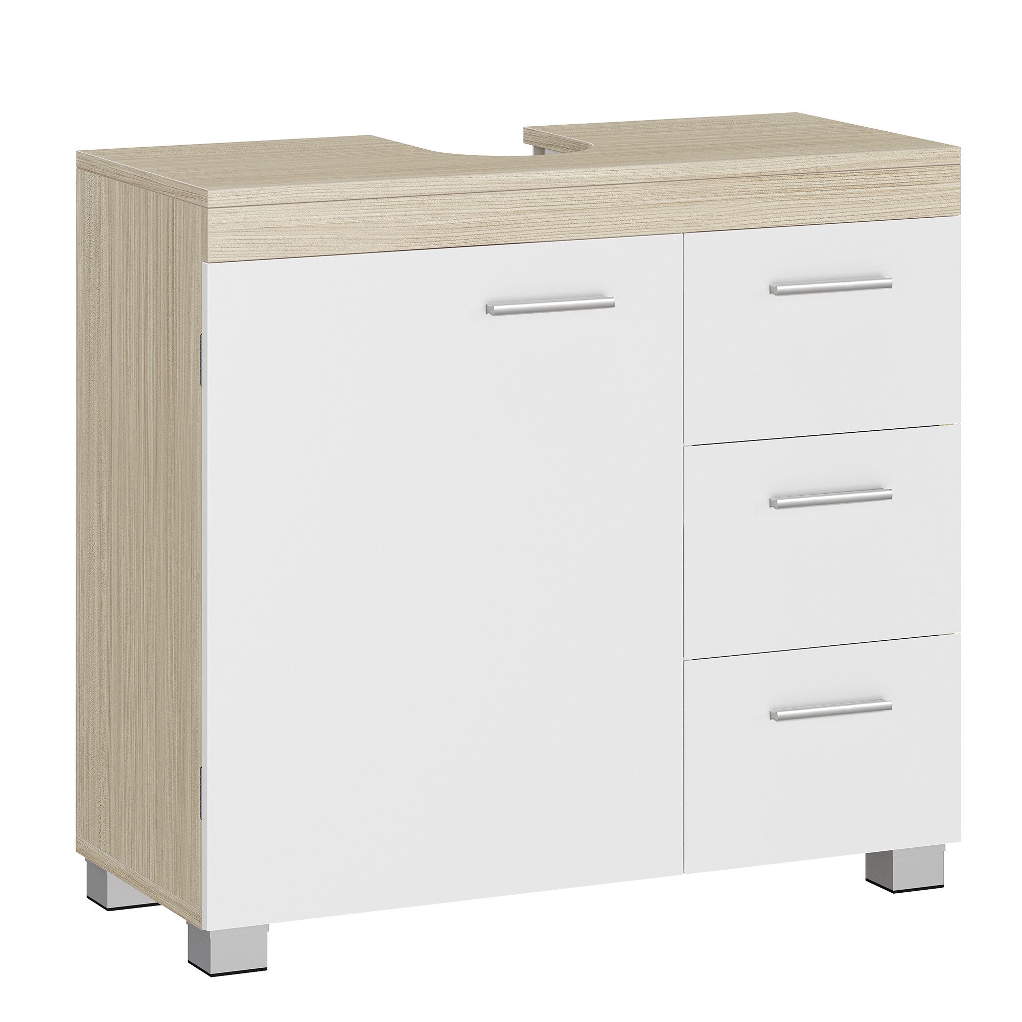 VASAGLE Waschbeckenunterschrank Badezimmerschrank Badschrank mit 3 großen S günstig online kaufen