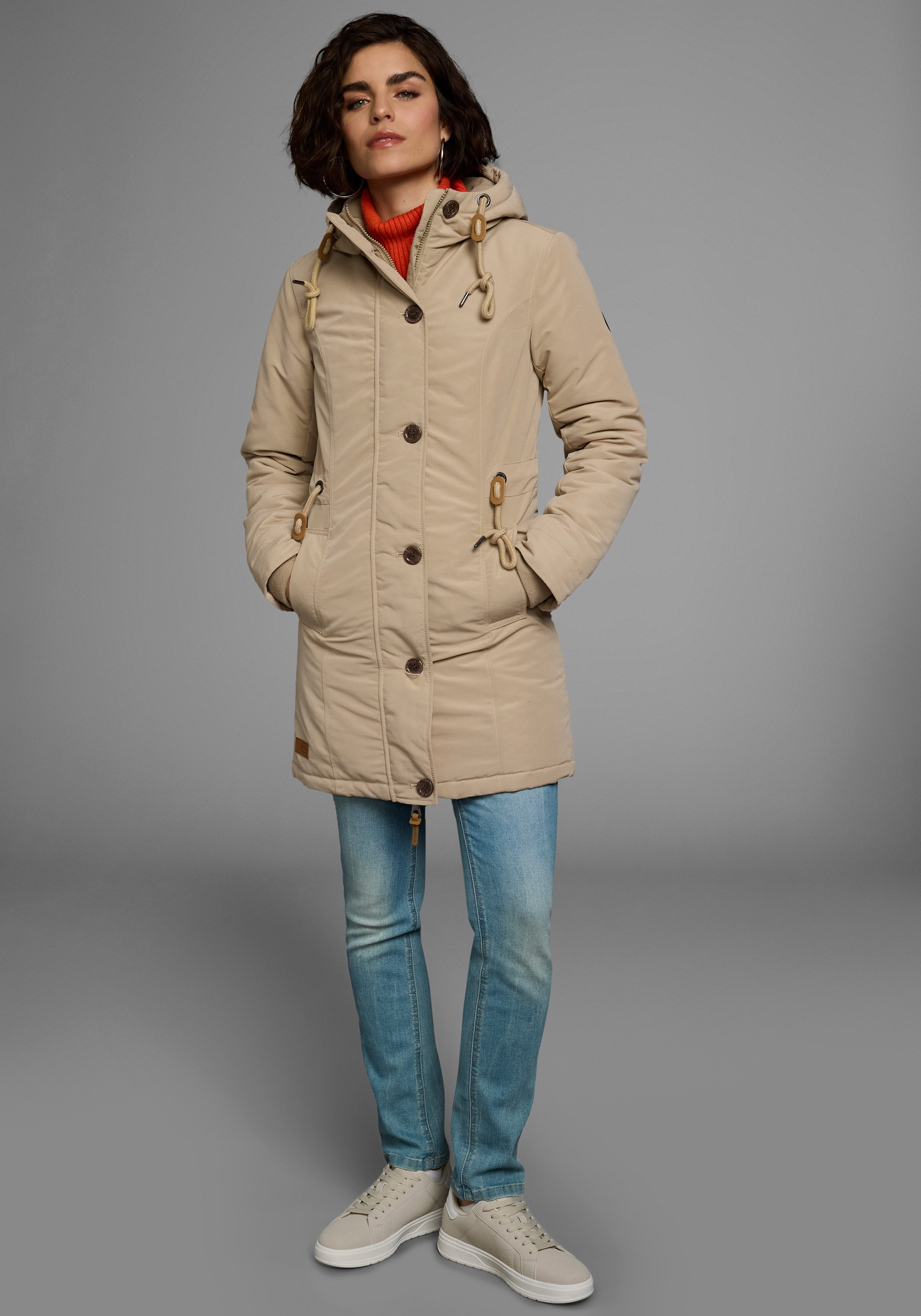 KangaROOS Winterjacke für die kalte Jahreszeit, aus leichtem Webstoff, modisch