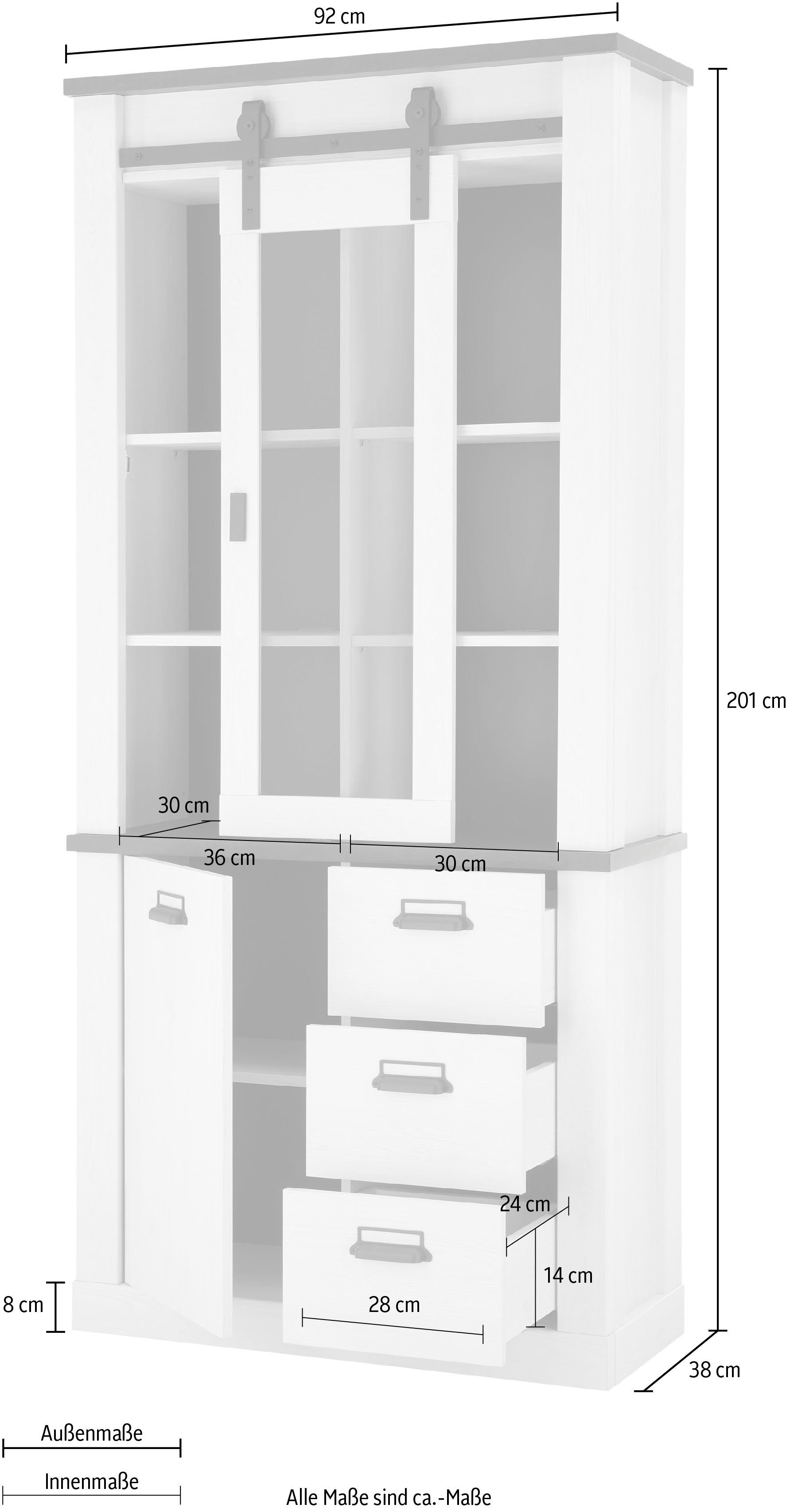 Home affaire Vitrine SHERWOOD Breite ca. 93 cm