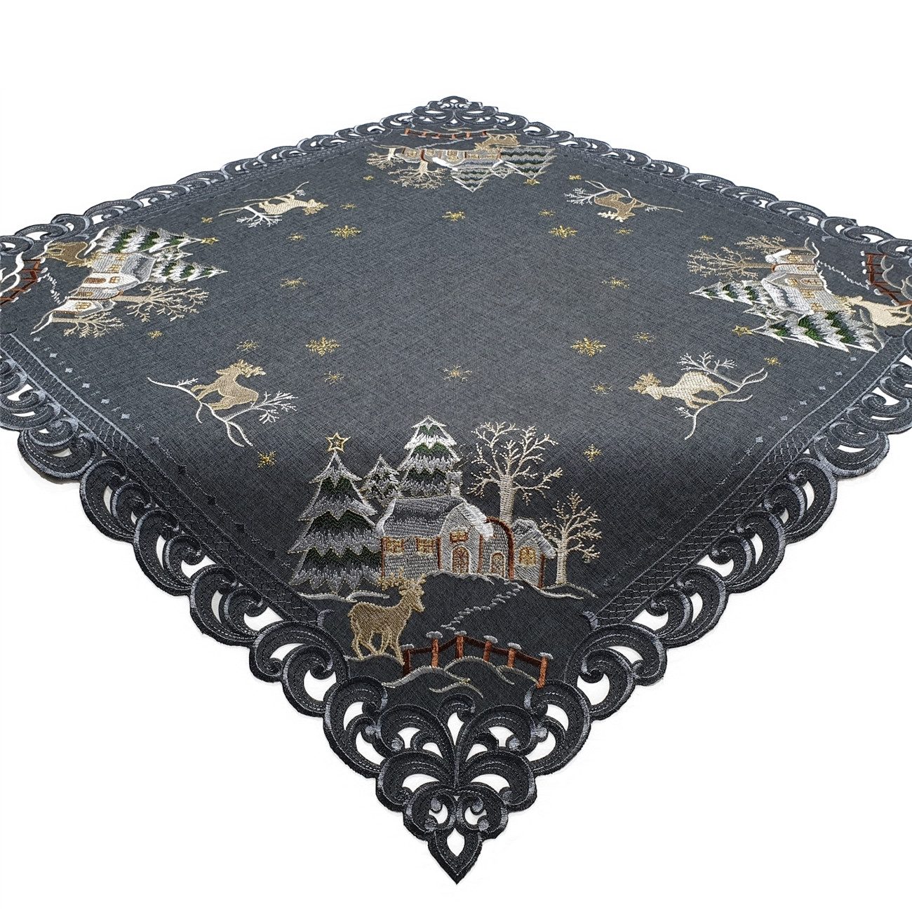 Stoffschmiede Tischdecke / Weihnachten / Bestickt / 85x85cm günstig online kaufen