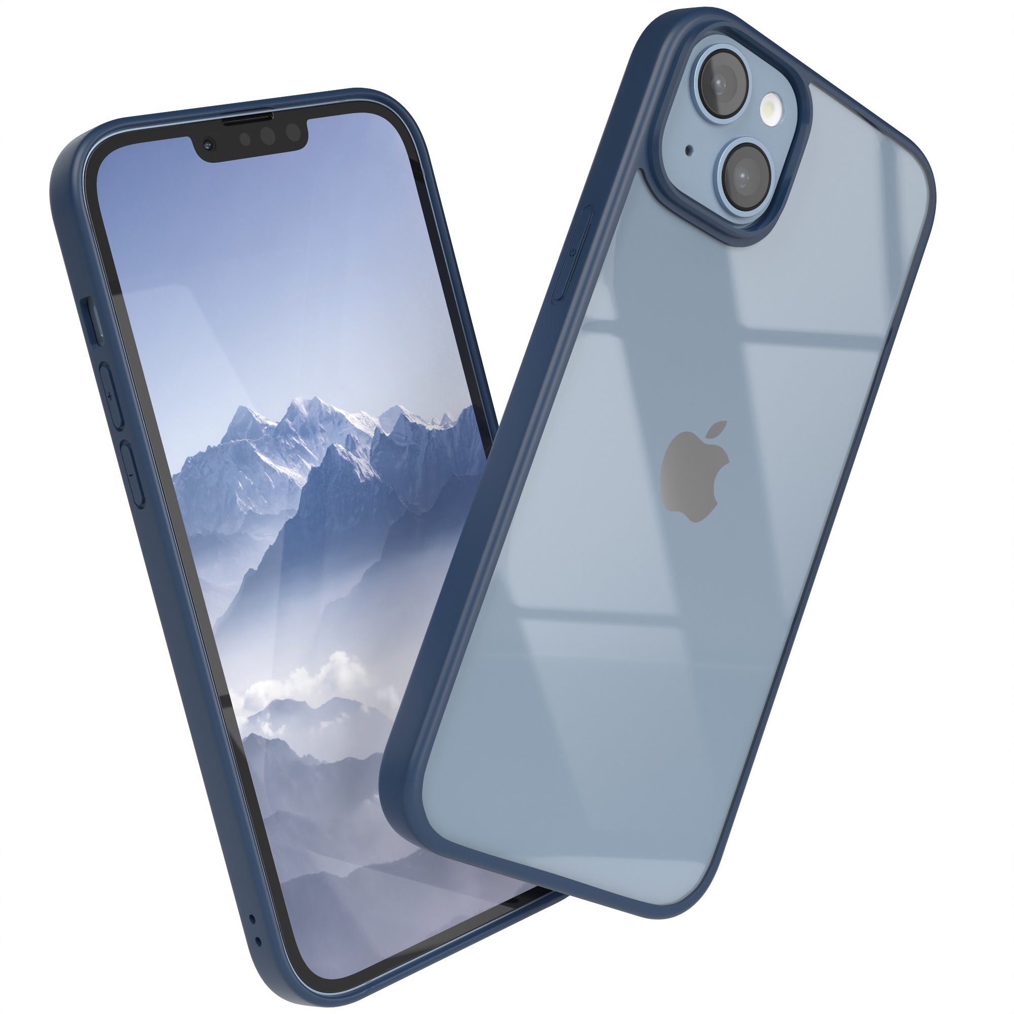 EAZY CASE Handyhülle Bumper Case für Apple iPhone 14 Plus 6,7 Zoll, Handyhülle Dünn mit Kameraschutz Hybrid Handyhülle Rand Nacht Blau