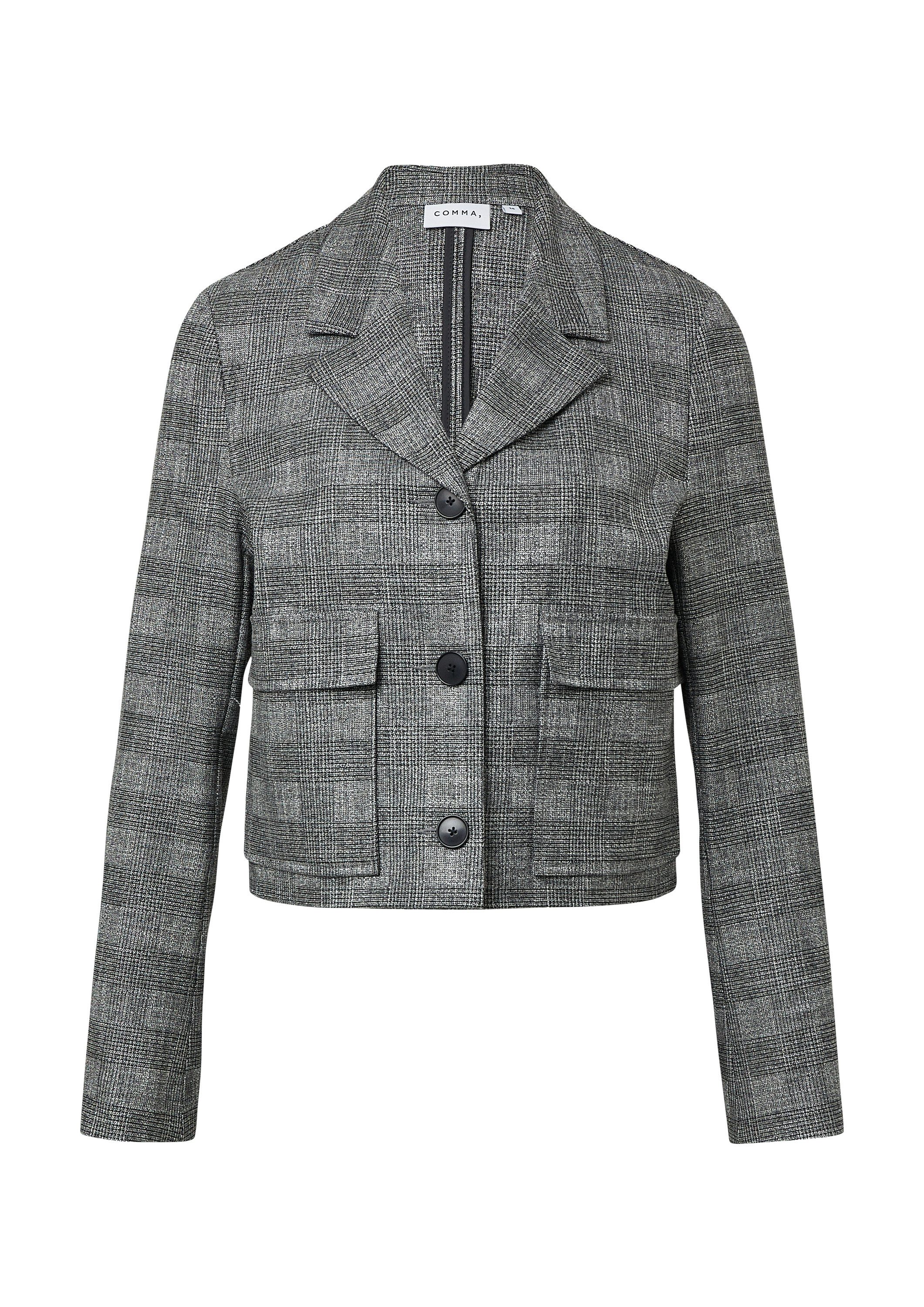 comma Funktionsjacke Indoor-Jacke Kurze Blazerjacke mit aufgesetzten Taschen