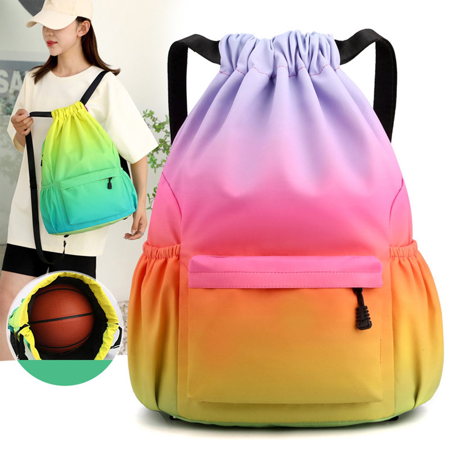 RWEUOQ Balltasche Basketballtasche mit großem Fassungsvermögen,Kordelzugbeu günstig online kaufen