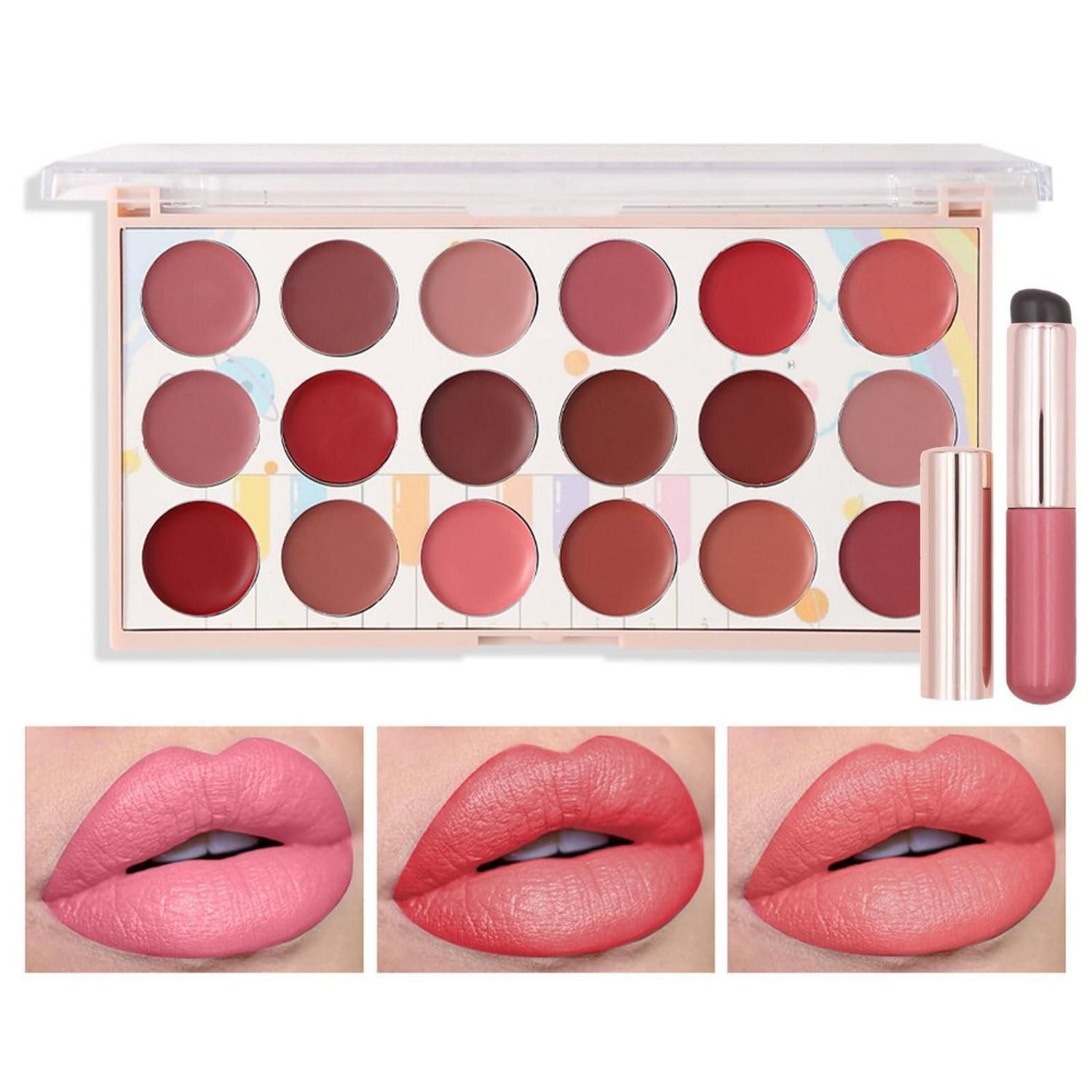 LuxusKollektion Lipgloss-Set Lipgloss Set 18 Farben Matt Langanhaltend