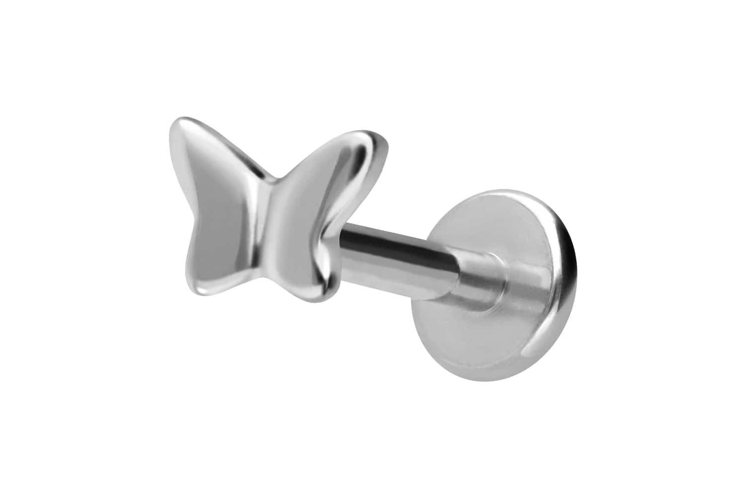 Piercing-Set Titan Labret mit Innengewinde SCHMETTERLING