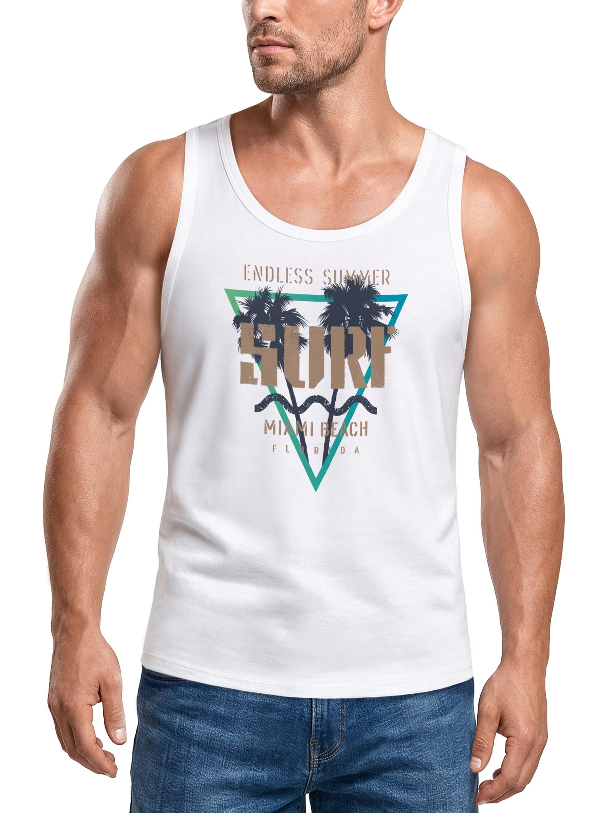 Neverless Tanktop Herren Tank-Top Surf Surfer Bedruckt Endless Summer Florida USA mit Print