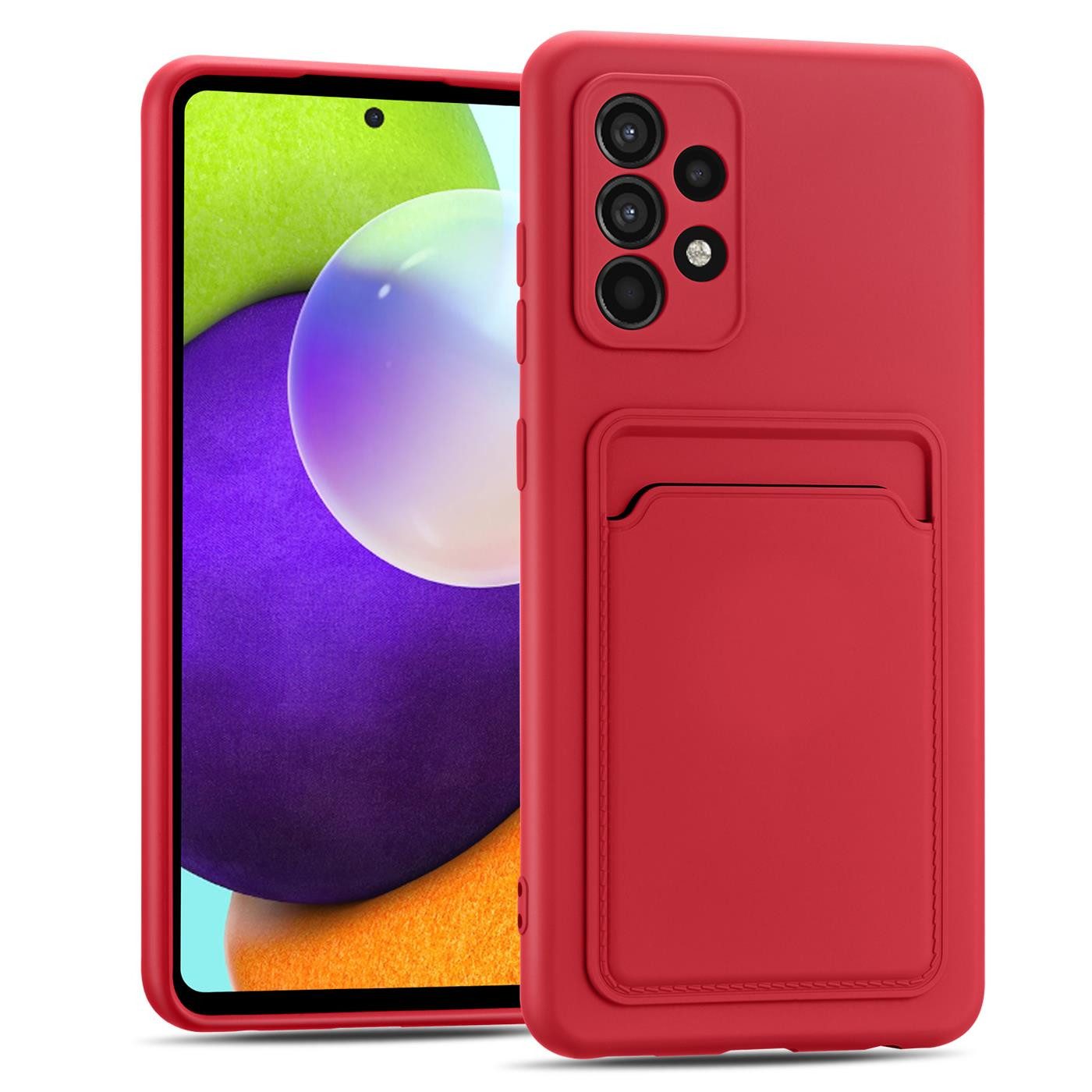 CoolGadget Handyhülle Schutzhülle mit Kartenfach für Samsung Galaxy A33 5G 6,5 Zoll, Silikon Case Slim TPU Cover Tasche mit Aufbewahrung EC Karte Ausweis