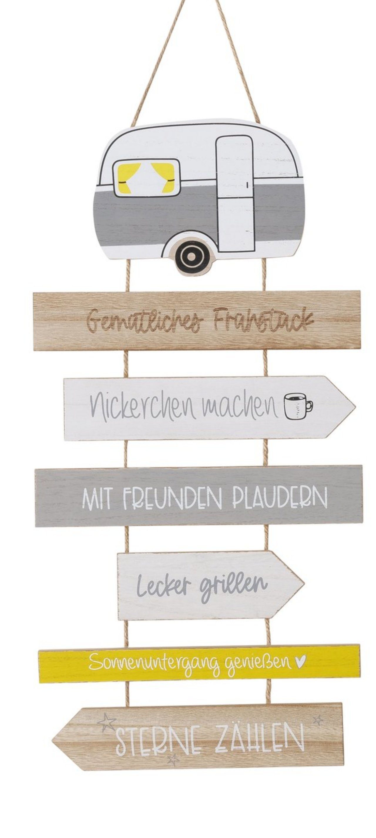 BOLTZE Wandbild, Camping, Landhaus Garten Holzplankenschild Modell CAMPING REGELN GEMueT