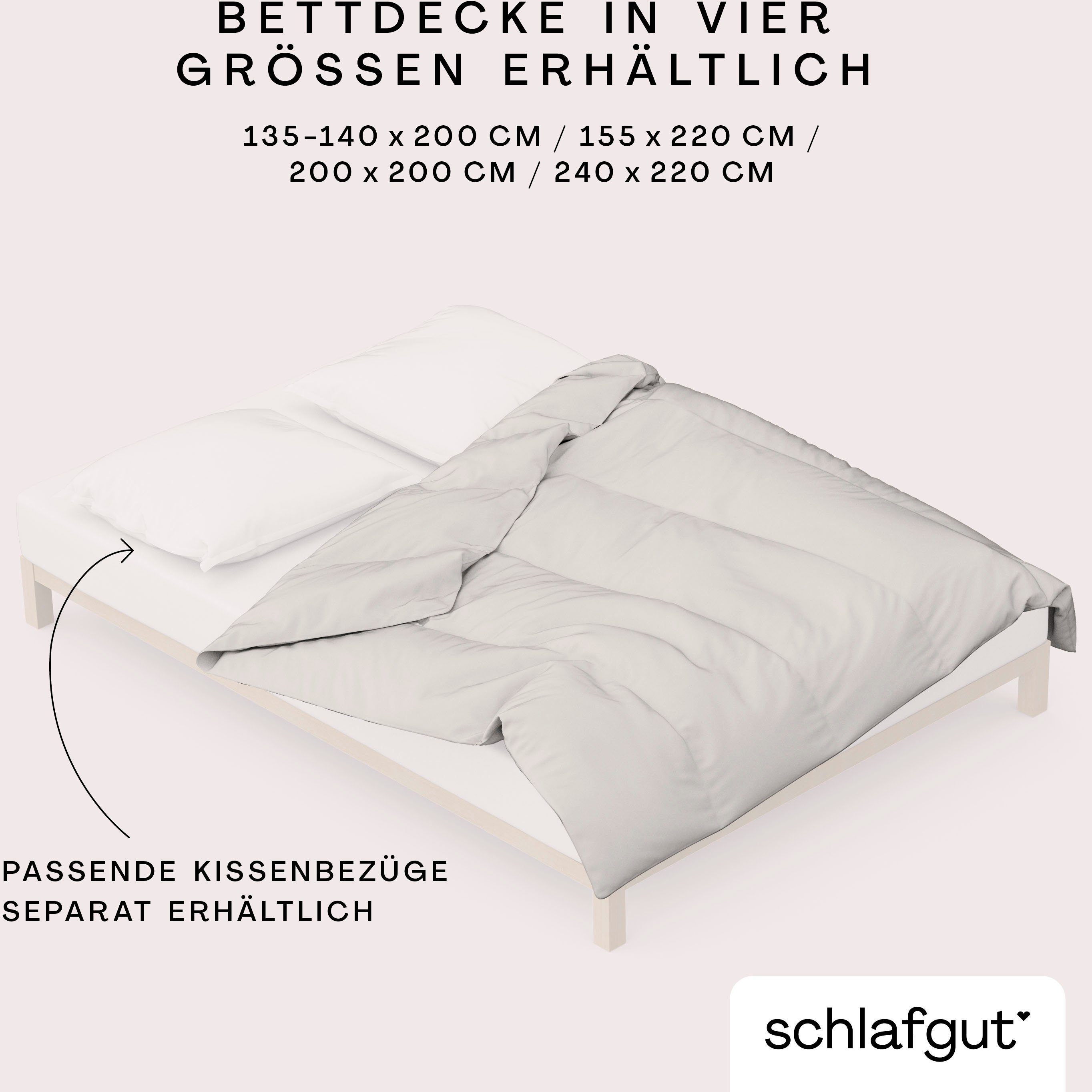 Schlafgut Bettbezug Premium Woven Satin, 100% Baumwolle, Fadendichte 300TC, (1 St), besonders dicht gewebt, Mix & Match: passender Kissenbezug erhältlich – Bild 5 von 5