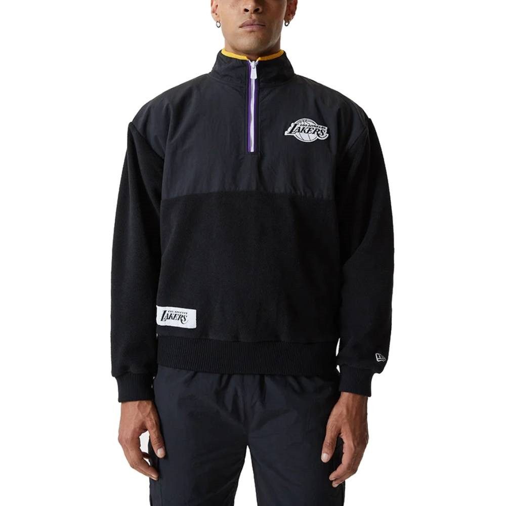 New Era Stehkragenpullover Sweatpulli New Era NBA Eastwest Los Angeles Lakers (1-tlg) Kontrastfarbender 1/4 Reißverschluss