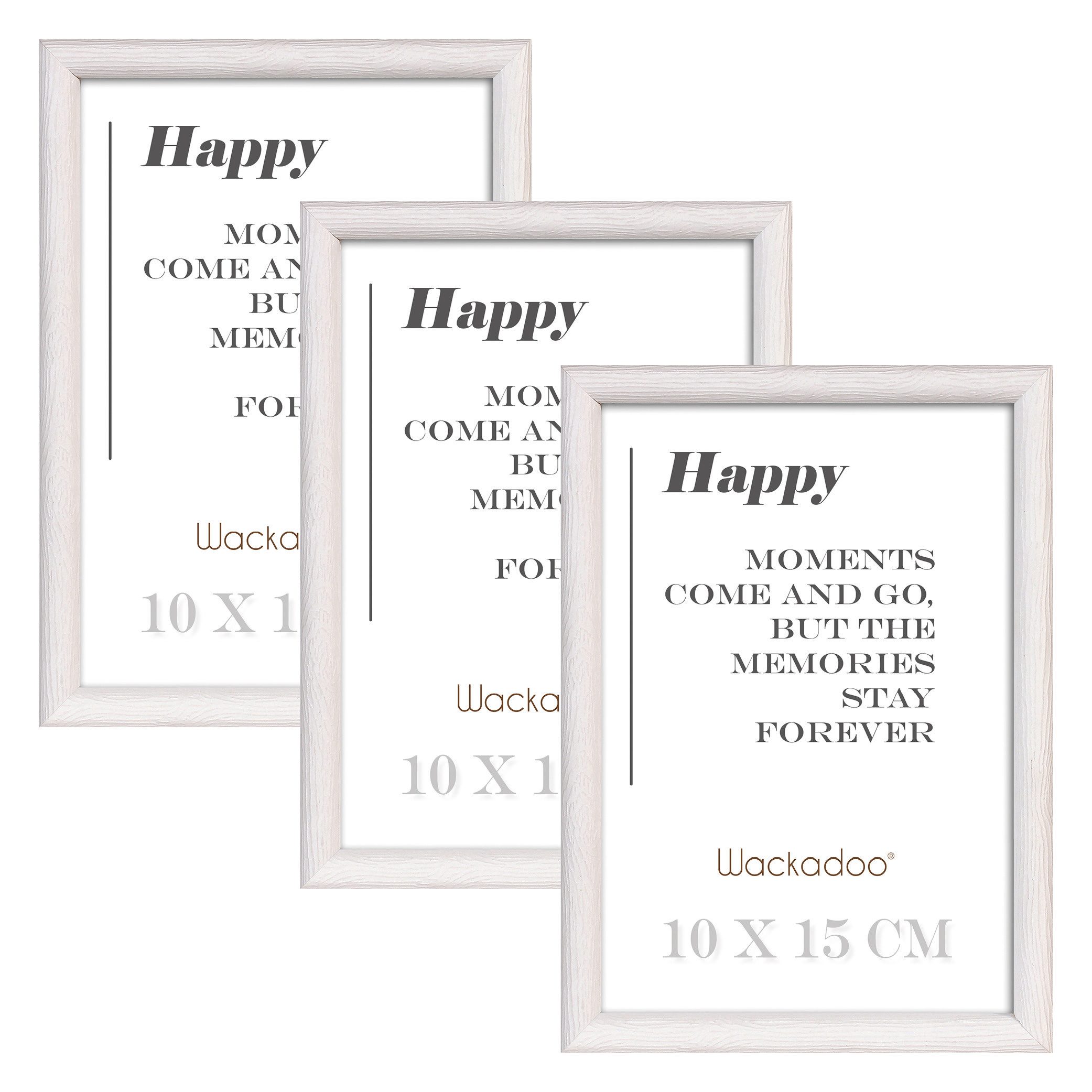 Wackadoo Living Bilderrahmen-Set HAPPY mit Glasscheibe günstig online kaufen