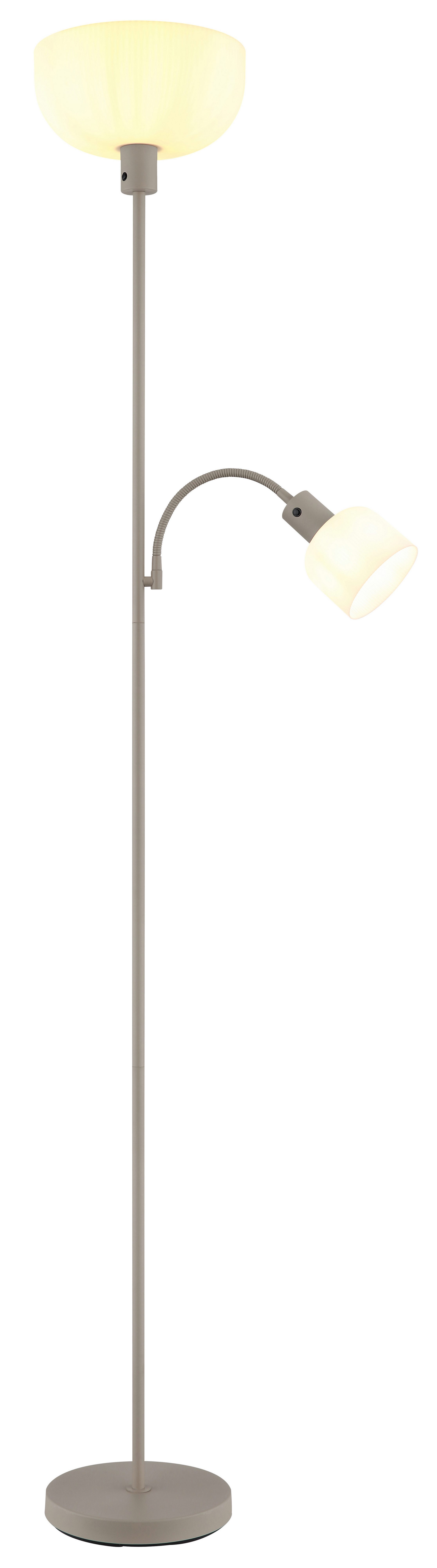 GLOBO LIGHTING Stehlampe HINTON, ohne Leuchtmittel, Stehleuchte Sand, Opal, Druckschalter, Flexo, E27/E14