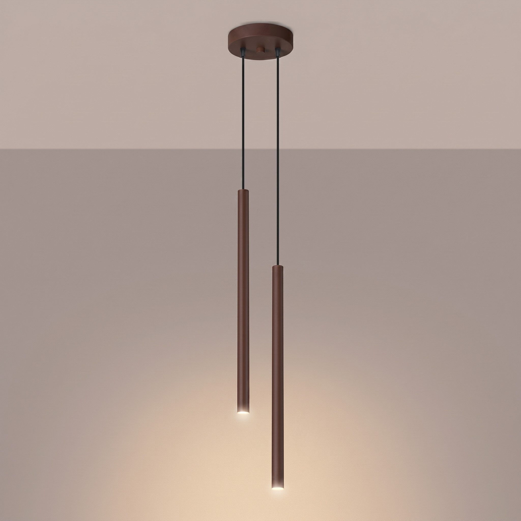 SOLLUX lighting Hängeleuchte Pendelleuchte PASTELO 2 braun, Nicht enthalten
