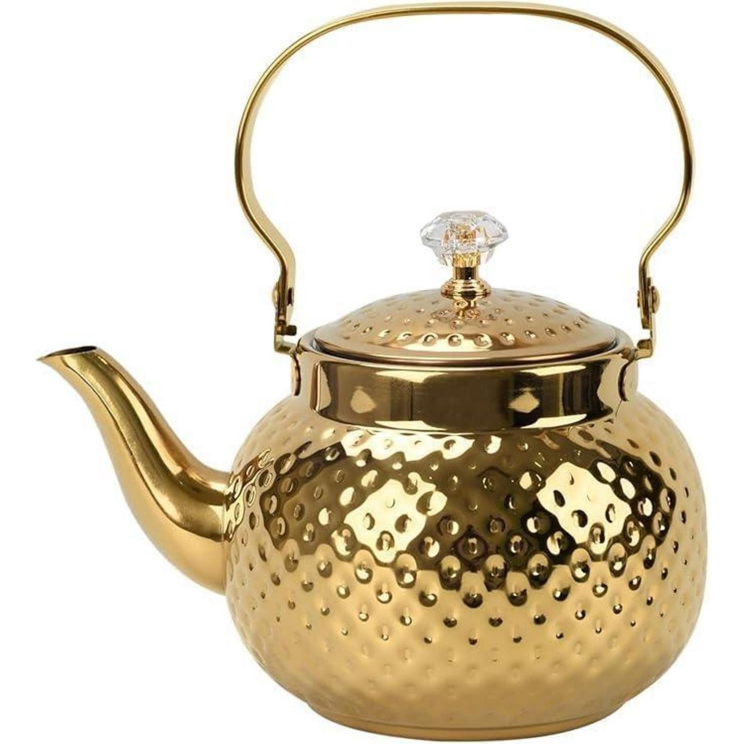 LuxusKollektion Teekanne Teekanne Edelstahl gehämmert 2L gold