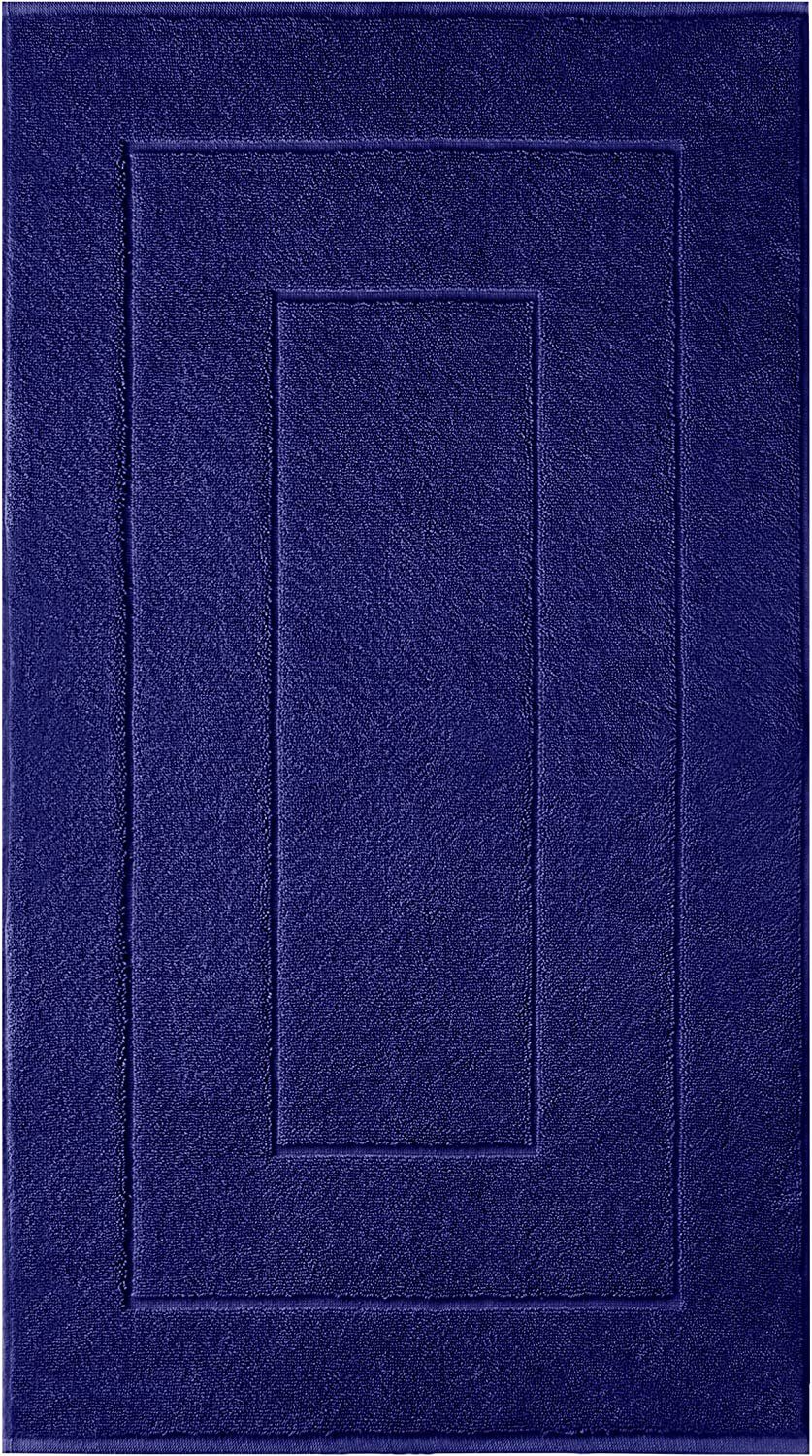 Lashuma Badematte London, Höhe 5 mm, schnell trocknend, Frottee, rechteckig, Blauer Badvorleger 50x80 cm flauschig
