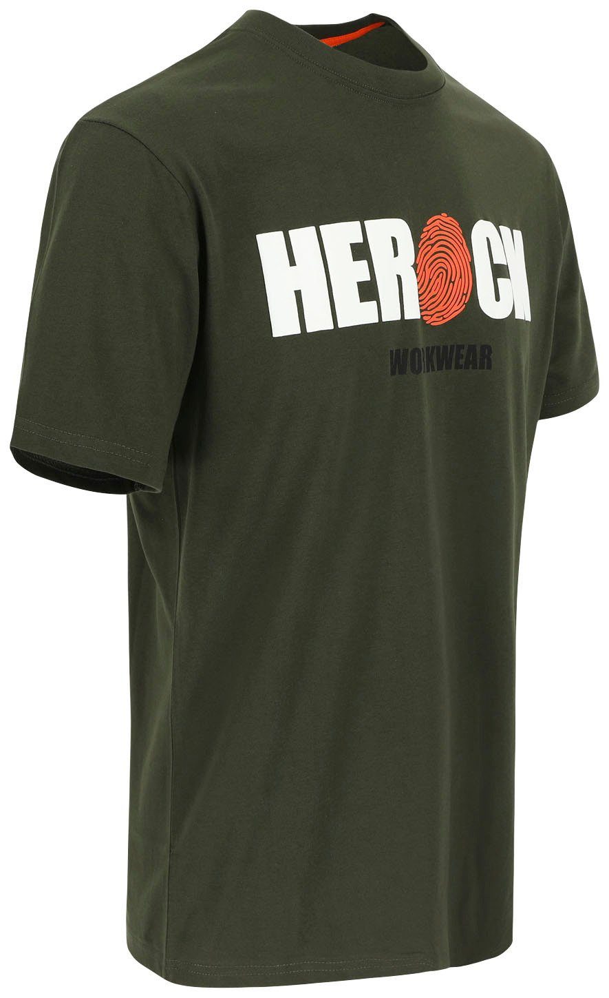 mit khaki ENI T-Shirt angenehmes Herock®-Aufdruck, Tragegefühl Herock Rundhals, Baumwolle,