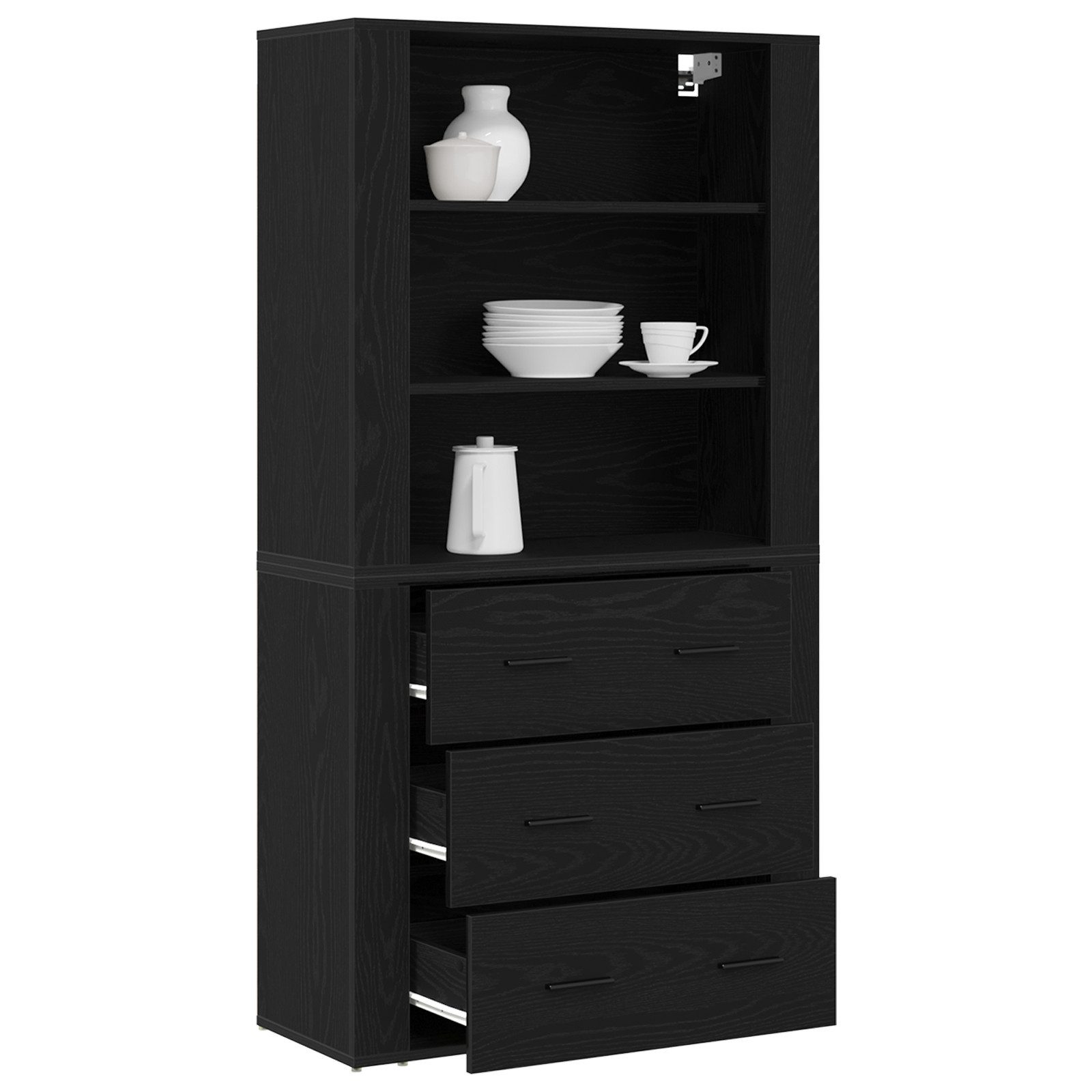 vidaXL Highboard Highboard Schwarz Eiche Ingenieurholz günstig online kaufen