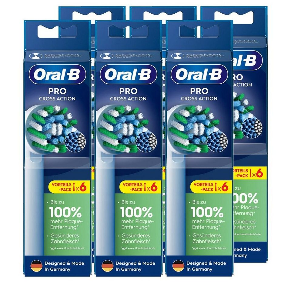 Oral-B Aufsteckbürsten Oral-B Pro Cross Action Ersatz-Bürstenköpfe 6stk. -  Zahnbürste (6er Pa