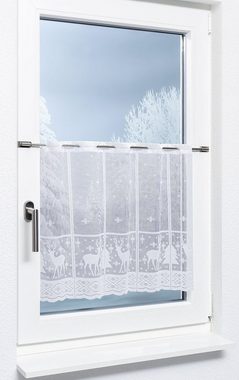Scheibengardine Hirsch im Winterwald, LYSEL®, (1 St), transparent, HxB 50x45cm