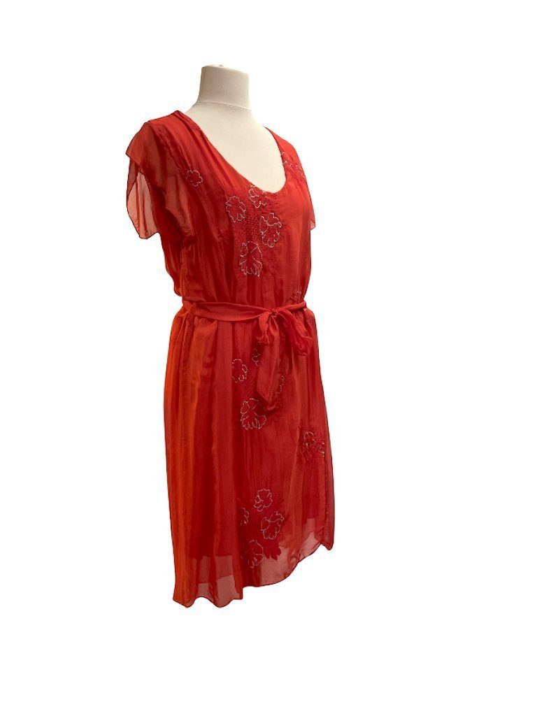 Muster BZNA Kleid Sommerkleid Sommer mit Herbst Rot Seidenkleid