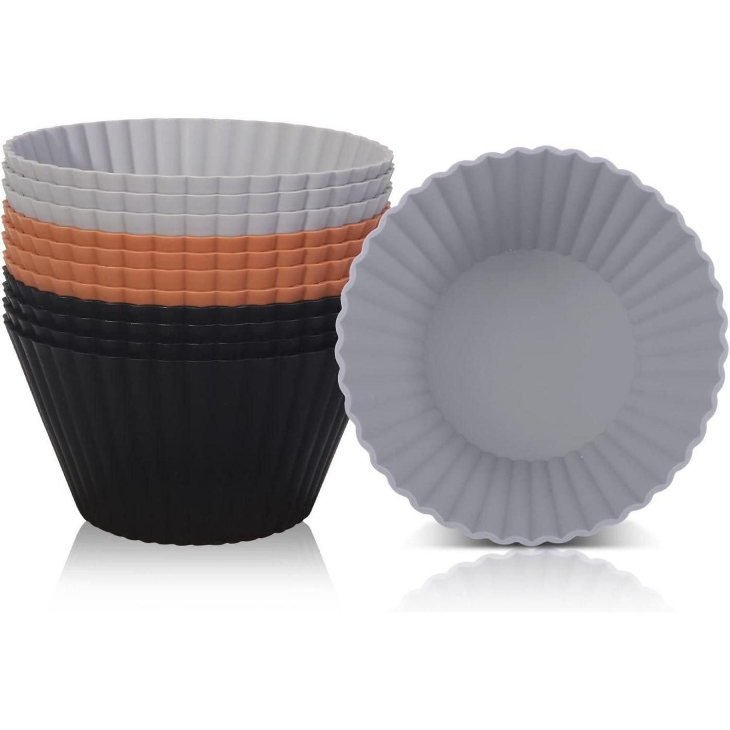 LuxusKollektion Muffinform Große Silikon Muffinform für Heißluftfritteuse, 12er-Pack