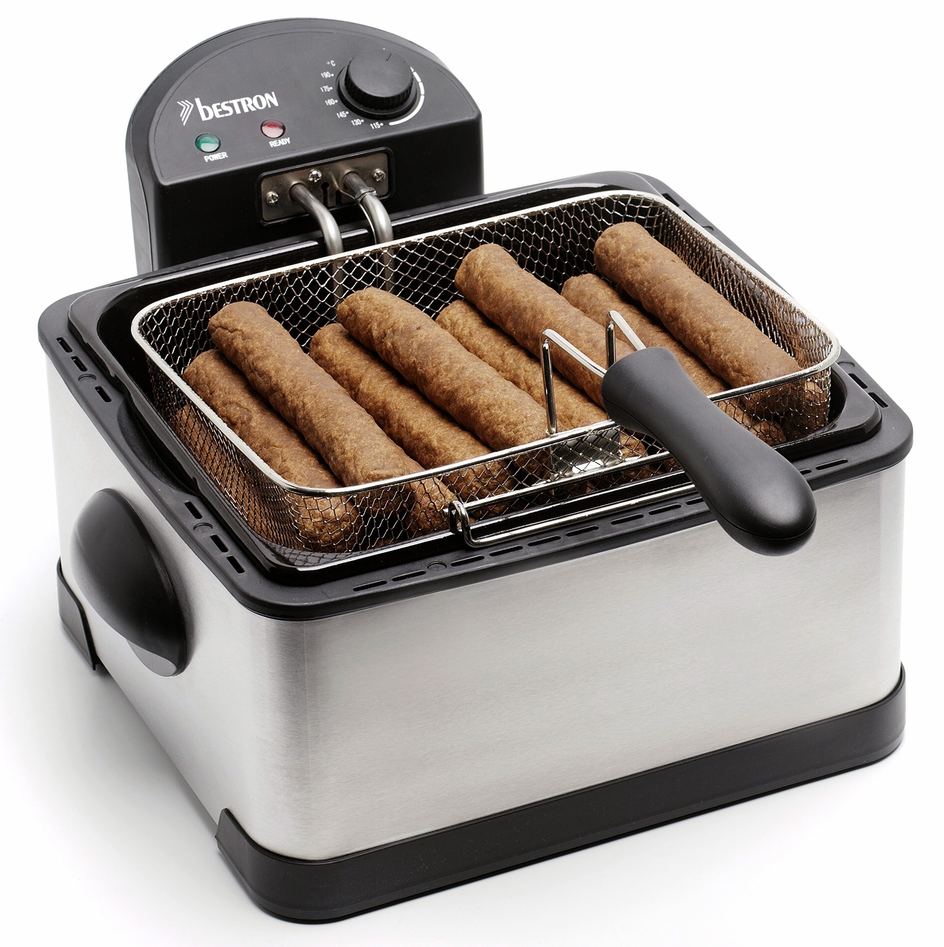 bestron Kaltzonenfritteuse DF402, 2000 W, 4,5 L mit Cool Zone & 3 Körben – Edelstahl, 190°C – Bild 5 von 5