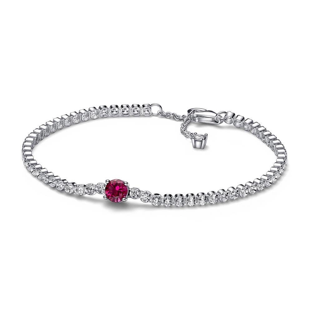 Pandora Armband Pandora Red Sparkling Round Pavé Tennis Bracelet 592403C01-16