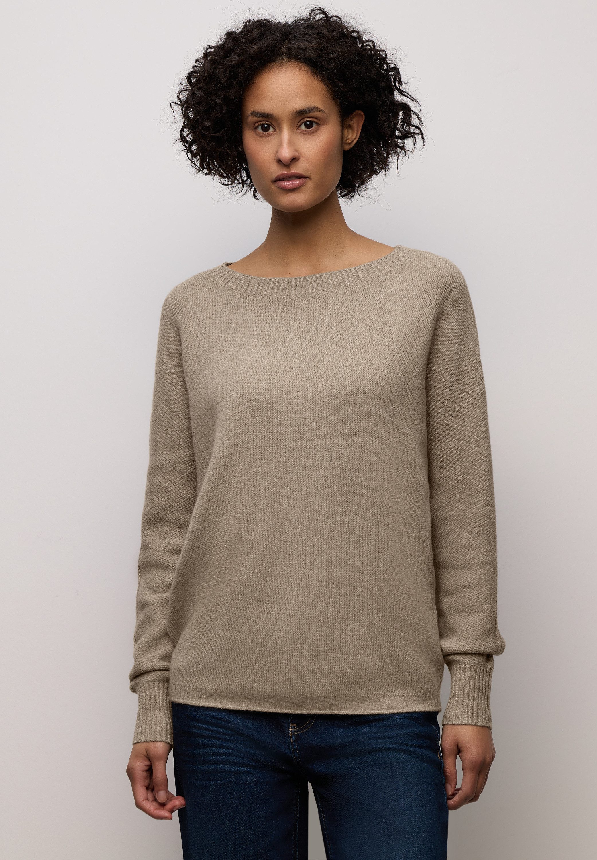 STREET ONE Strickpullover mit Materialmix günstig online kaufen