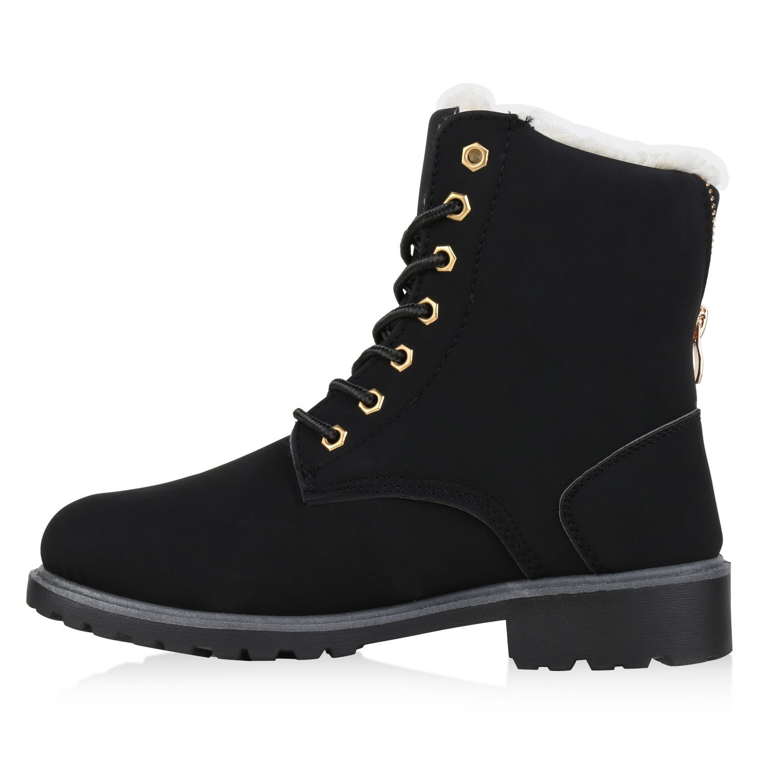 VAN HILL 812923 Stiefelette Warm Gefütterte Worker Boots Damen Outdoor Stiefeletten Robust 814346
