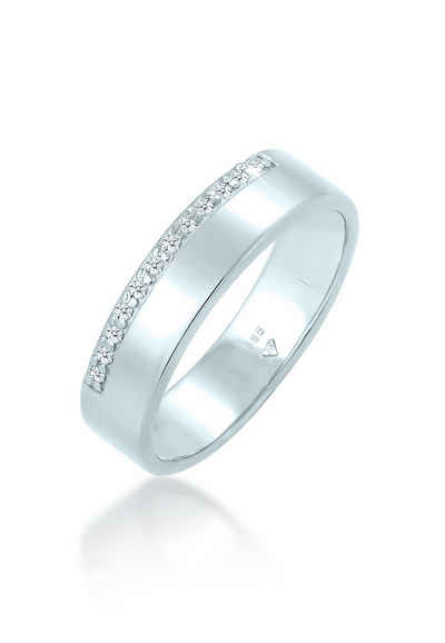 Verlobungsring Bandring Verlobung Diamant (0.06 ct) 585 Weißgold